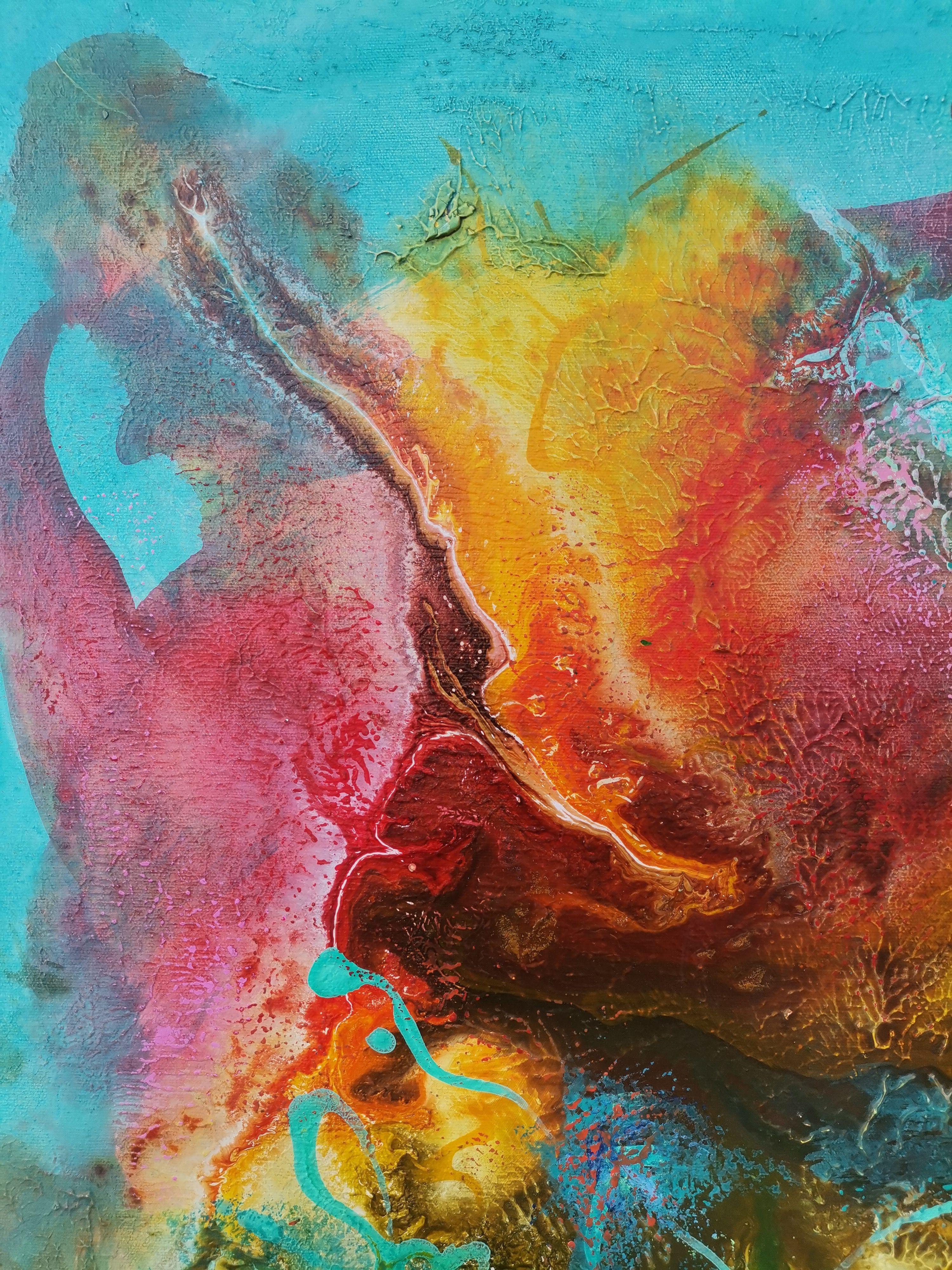 Wie ein Schmetterling (Grau), Abstract Painting, von Doris Duschelbauer