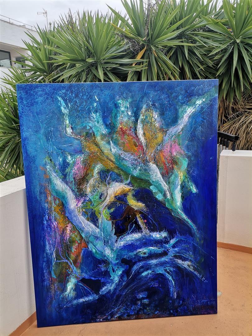 Serenade der Gefühle, Gemälde, Acryl auf Leinwand – Painting von Doris Duschelbauer