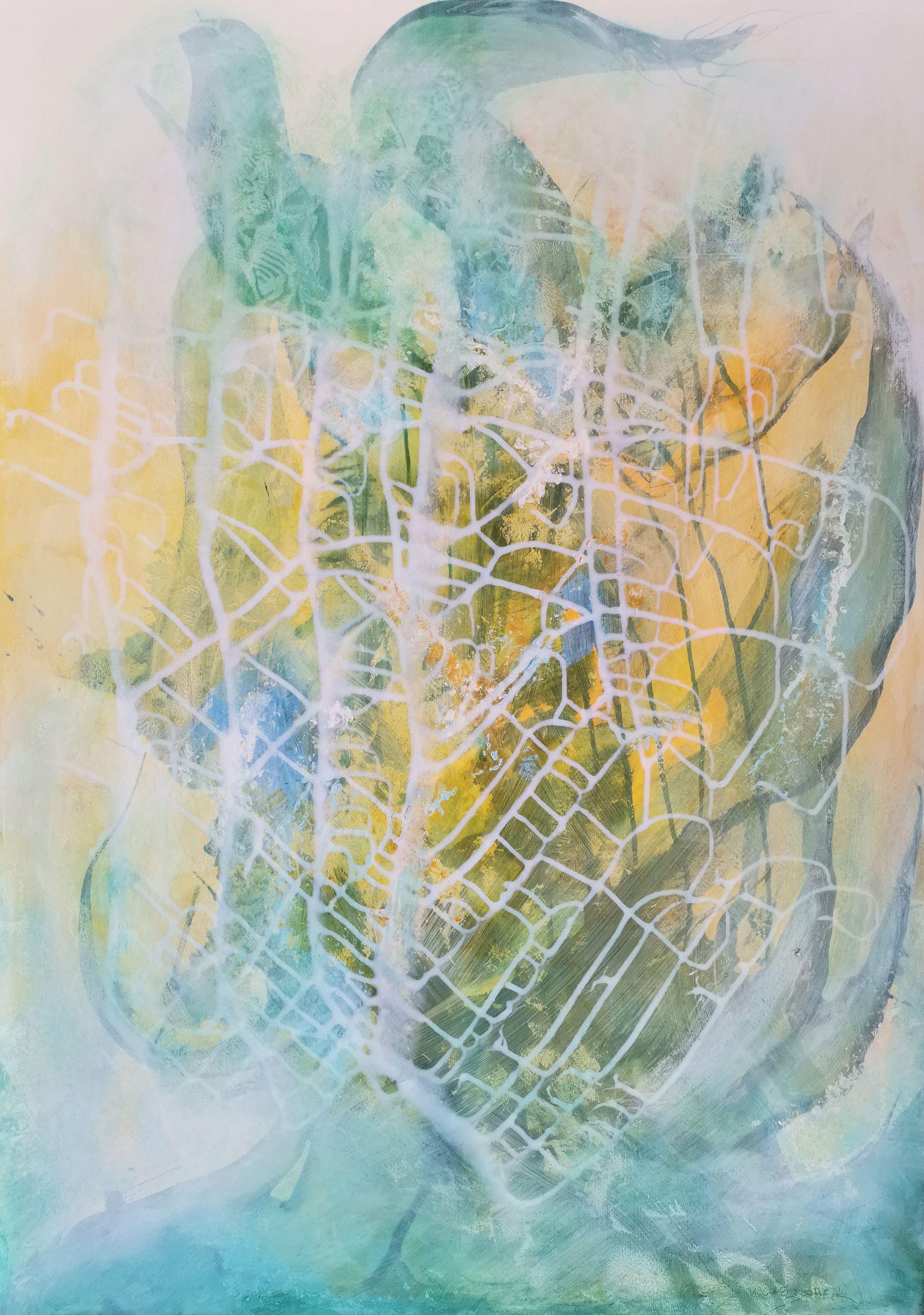 Doris Duschelbauer Abstract Painting - The Inner connection, Painting, Acrylic on Paper