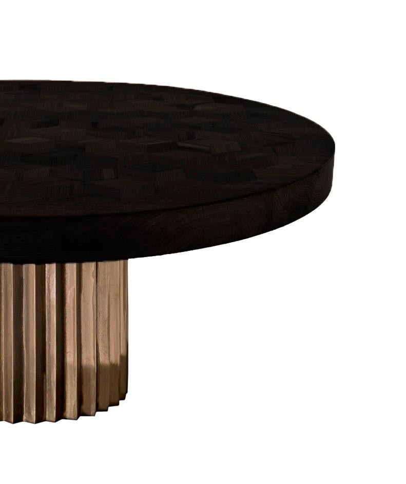 Doris Ebonized Oak Round Dining Table by Fred and Juul In New Condition For Sale In Geneve, CH