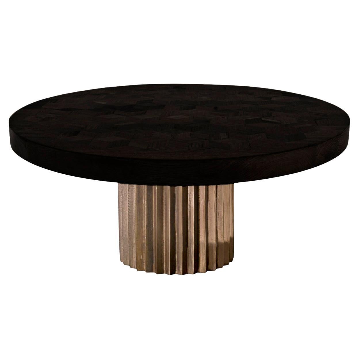 Doris Ebonized Oak Round Dining Table by Fred and Juul
