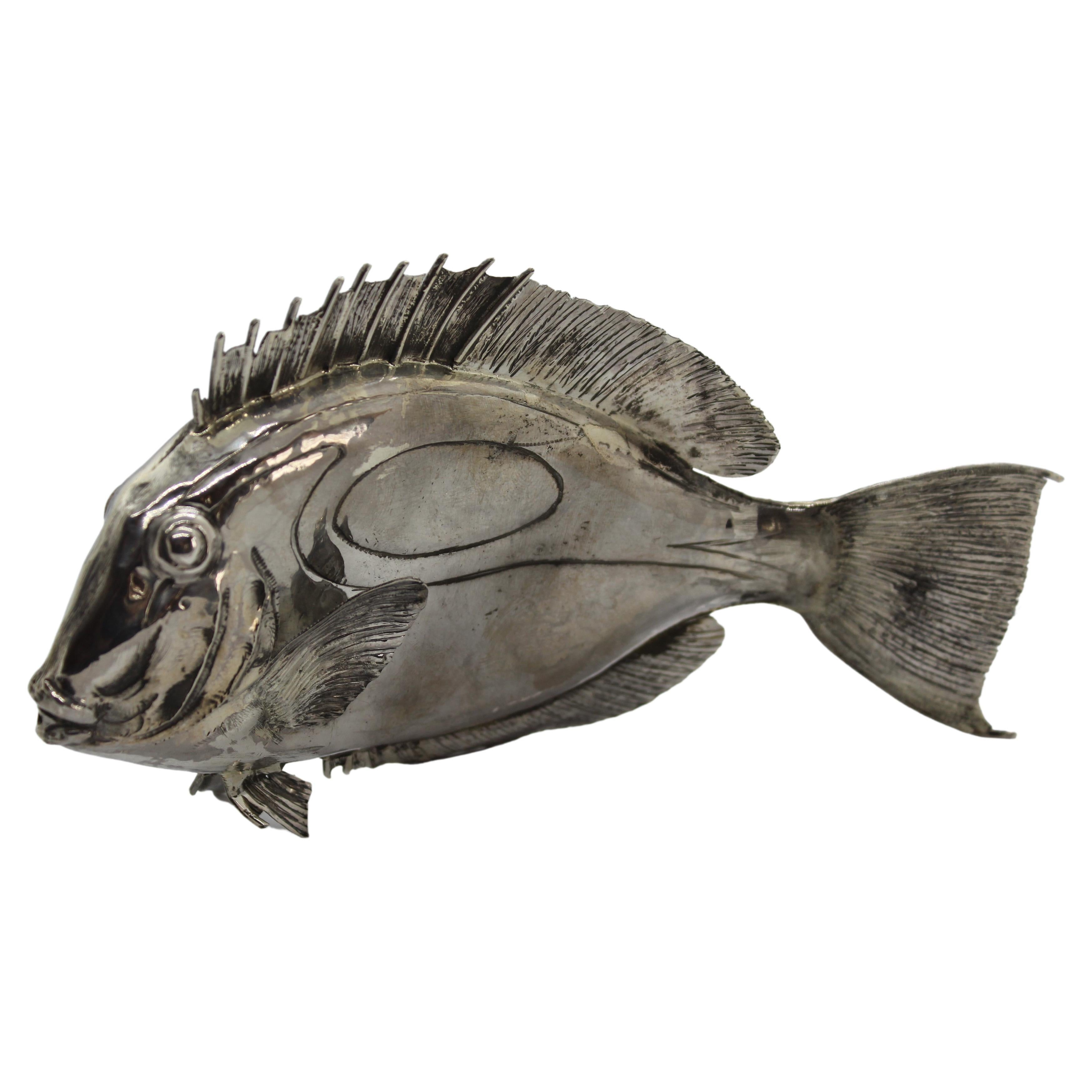 Doris Fish Silver Ornament For Sale