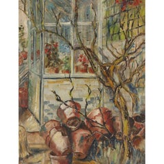 Doris Foster - Framed 20th Century Oil, Flower Pot Corner