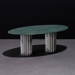 Doris Green Serpentino Marble Oval Dining Table by Fred and Juul