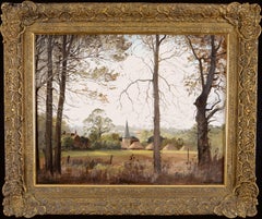 Doris H. de Carteret - Sussex Landscape - Early 20th Century English Summer Haystacks Country Painting Sussex Landscape - Early 20th Century English Summer Haystacks Country Painting