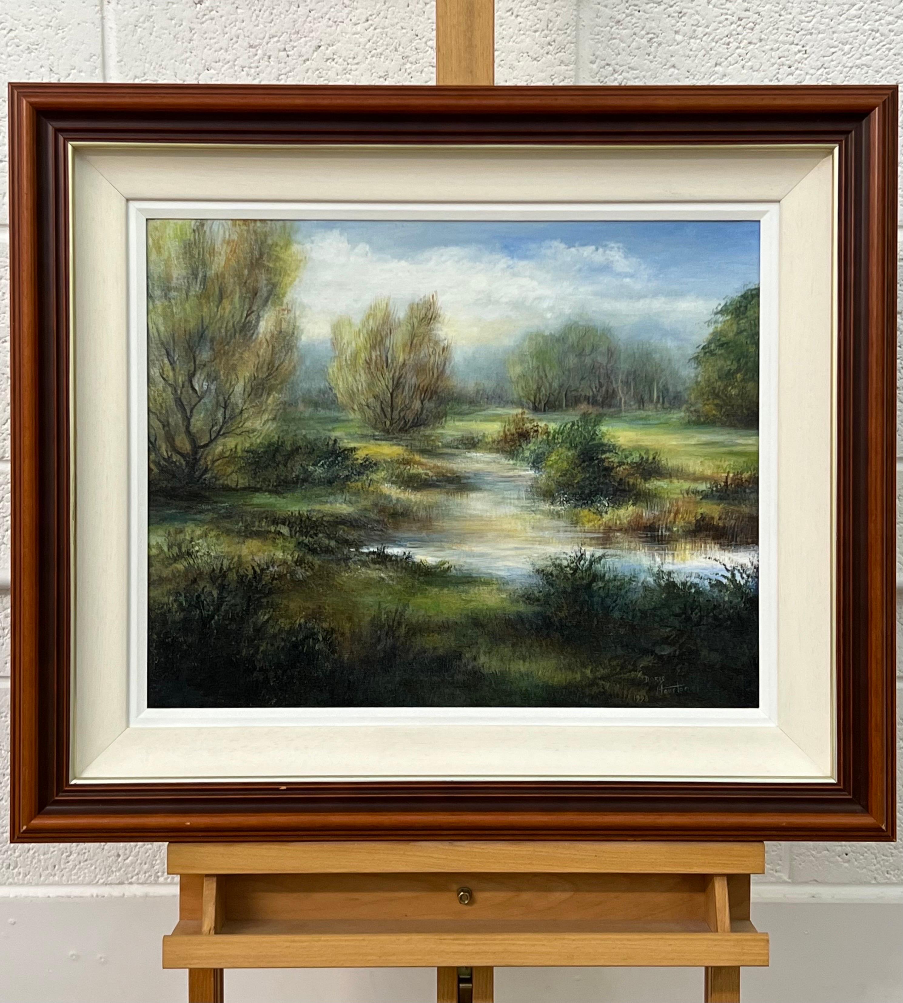 River Landscape Painting of a Summer Evening in Ireland by 20th Century Artist For Sale 1