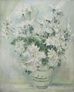 Doris Jenney (1912-1996) - American School 20th Century Oil, Dahlia White Star