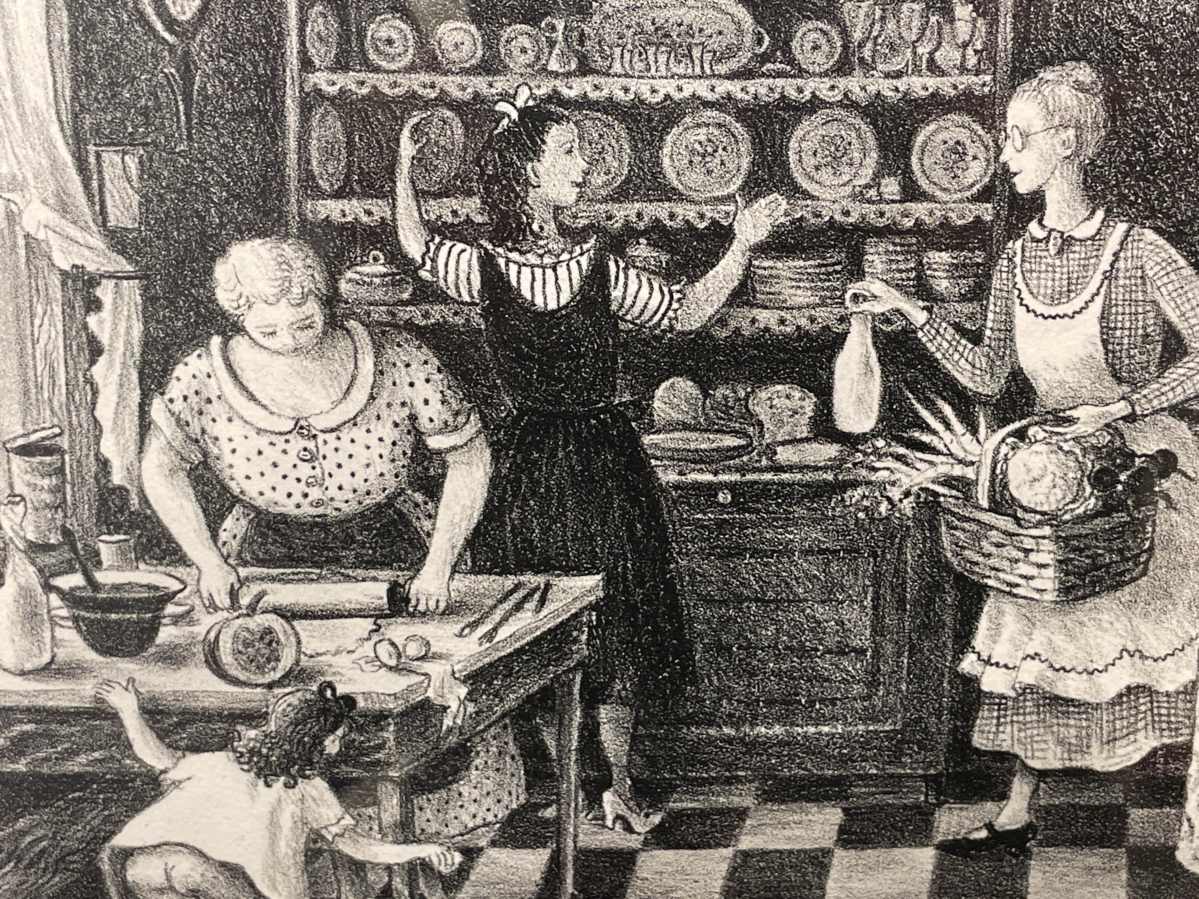 „Thanksgiving“ Doris Lee, Familieninterieur, Genre-Szene, Americana, WPA, Woodstock 3