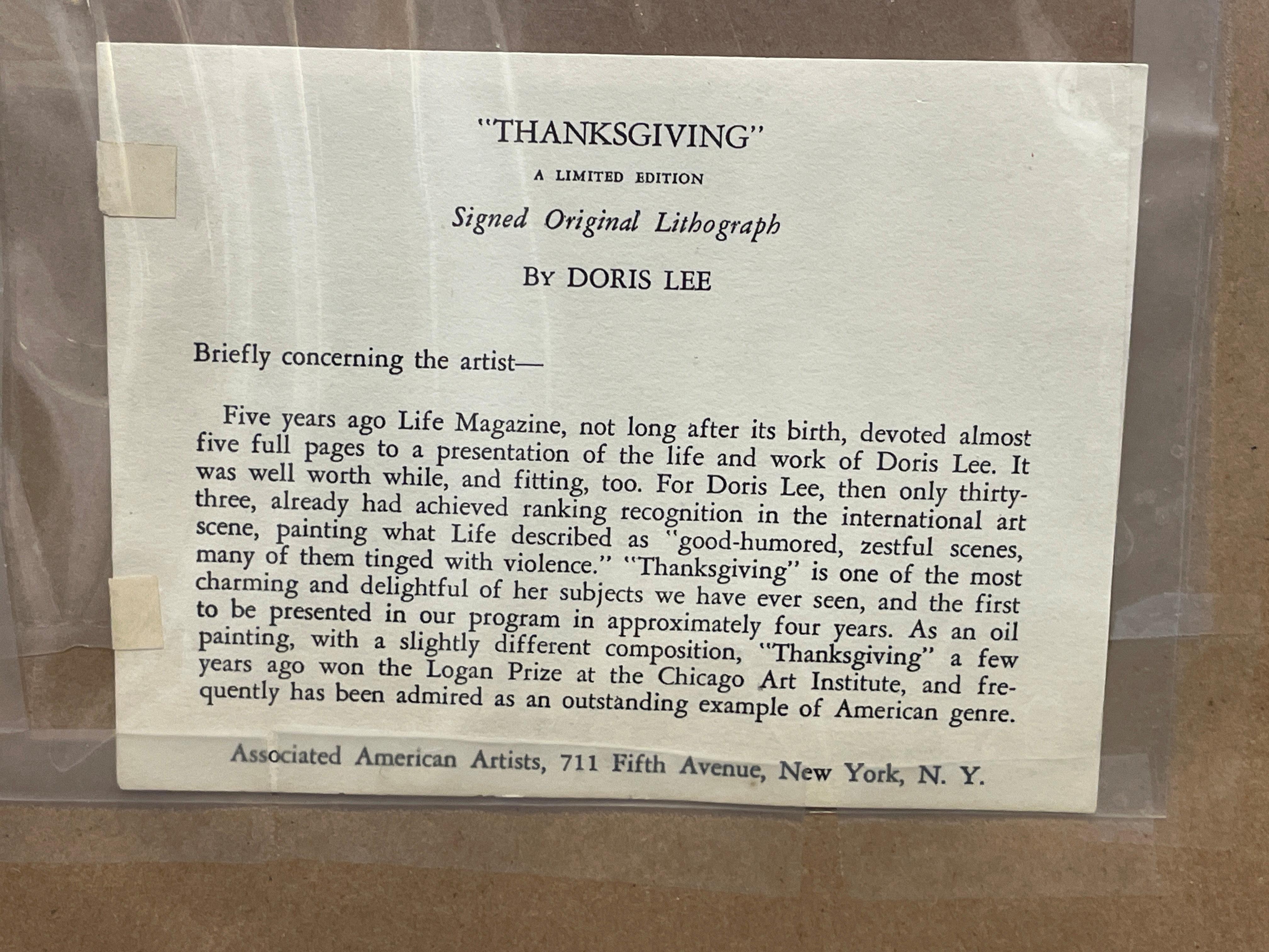 „Thanksgiving“ Doris Lee, Familieninterieur, Genre-Szene, Americana, WPA, Woodstock im Angebot 5