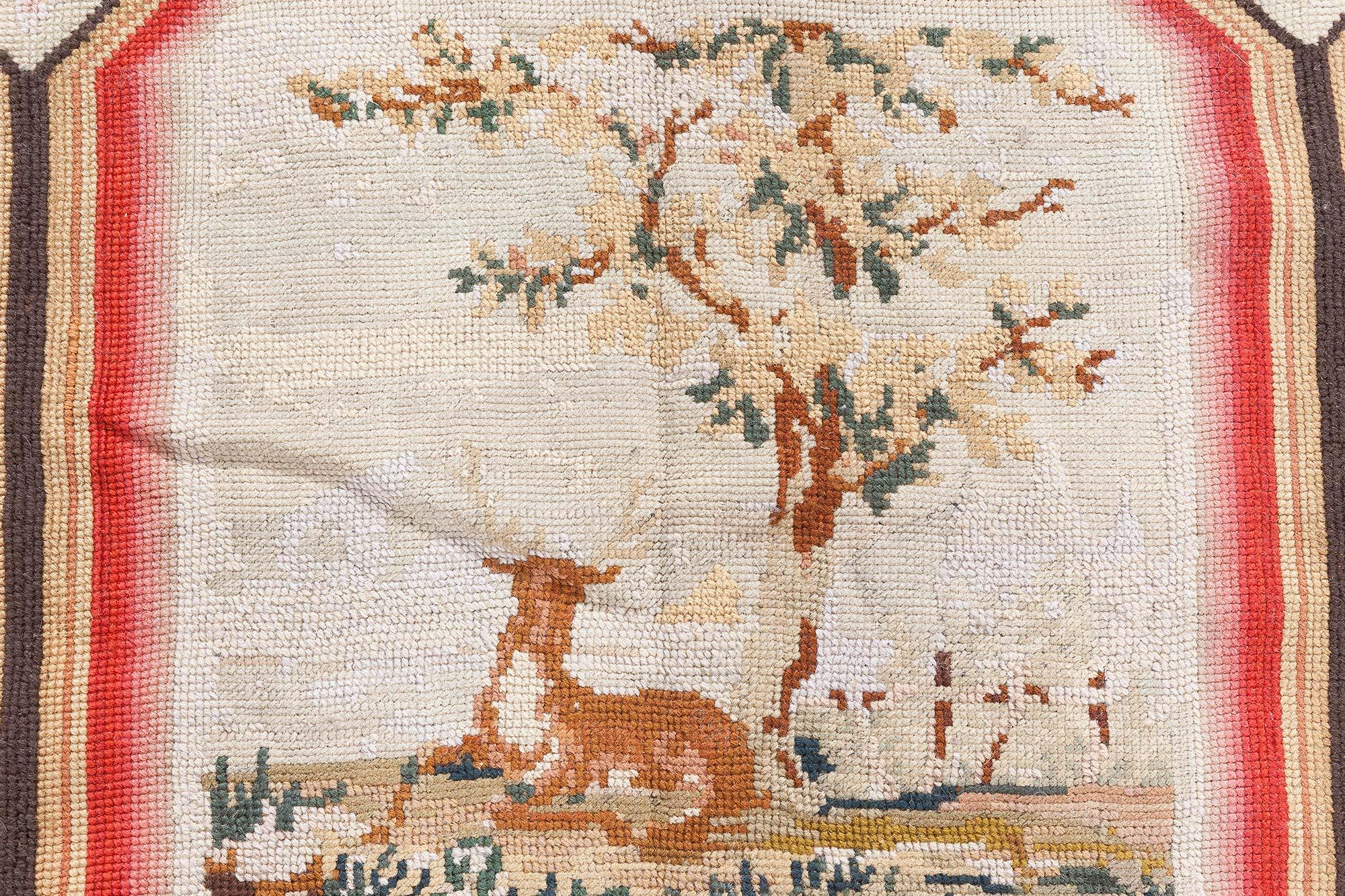 Wool Doris Leslie Blau 1900s English Needlework Rug For Sale