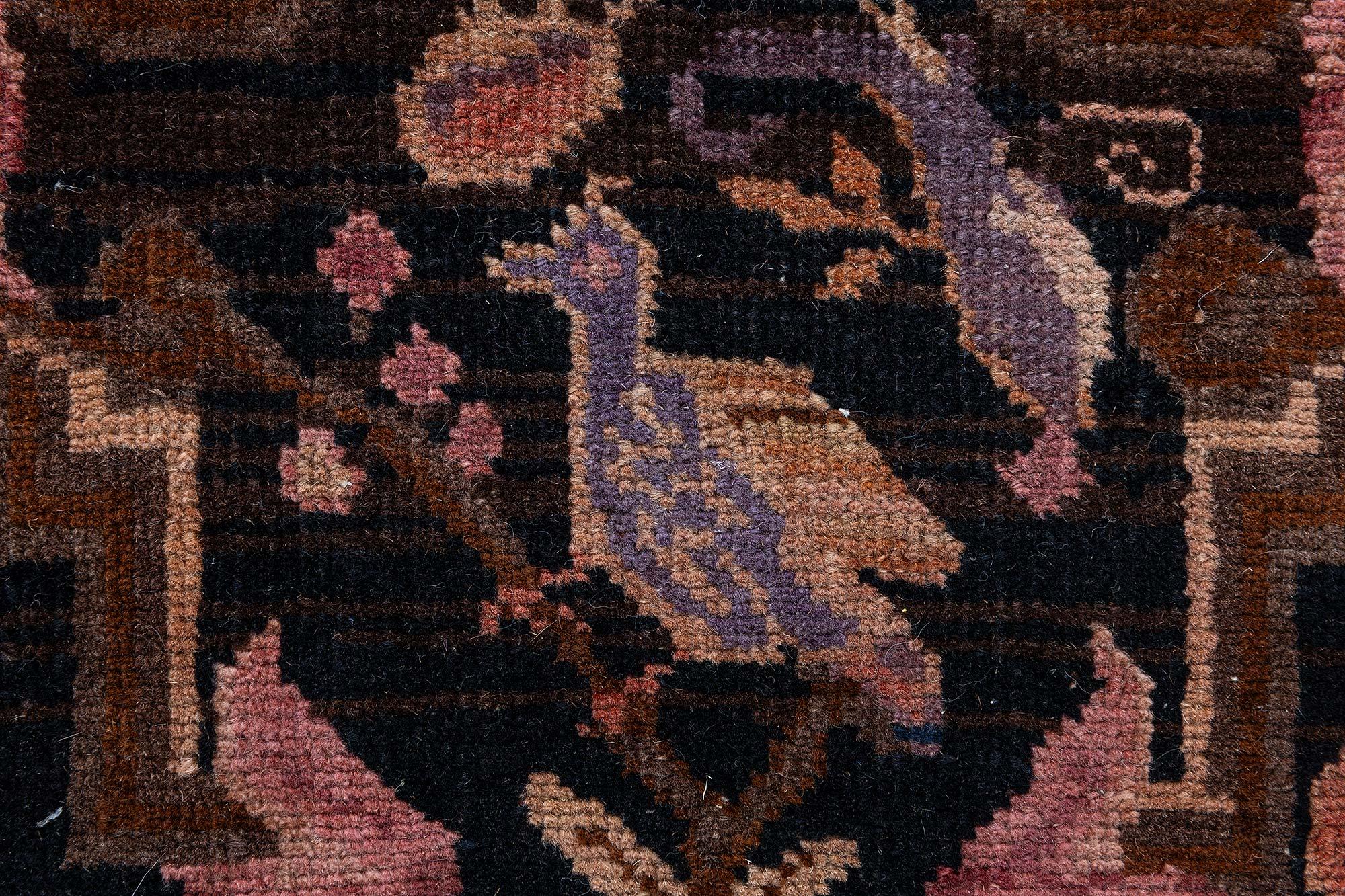 Hand-Knotted Doris Leslie Blau 1900s Karabagh Botanic Handmade Wool Rug For Sale