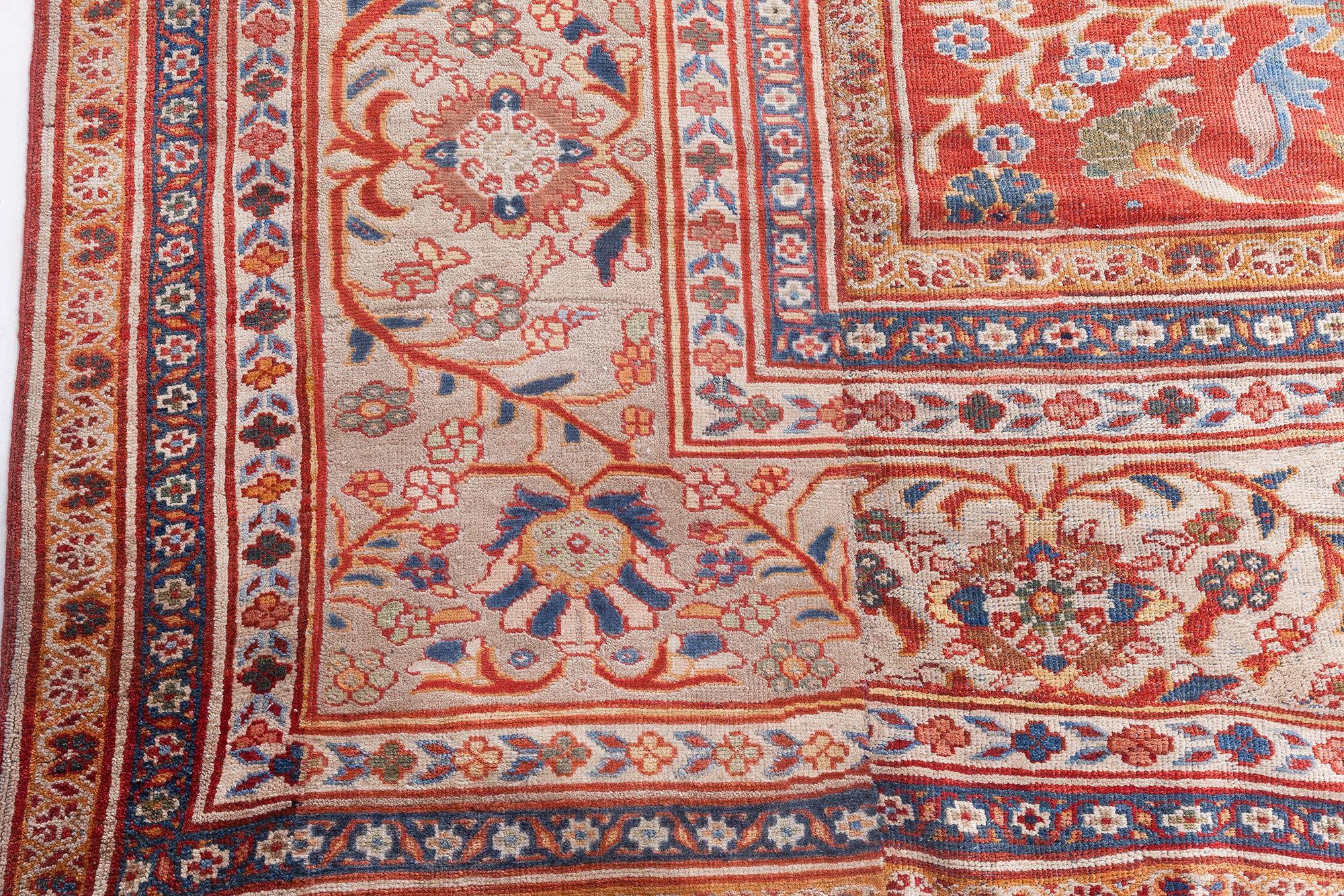 Doris Leslie Blau 1900er Jahre Großer persischer Sultanabad-Wollteppich (20. Jahrhundert) im Angebot