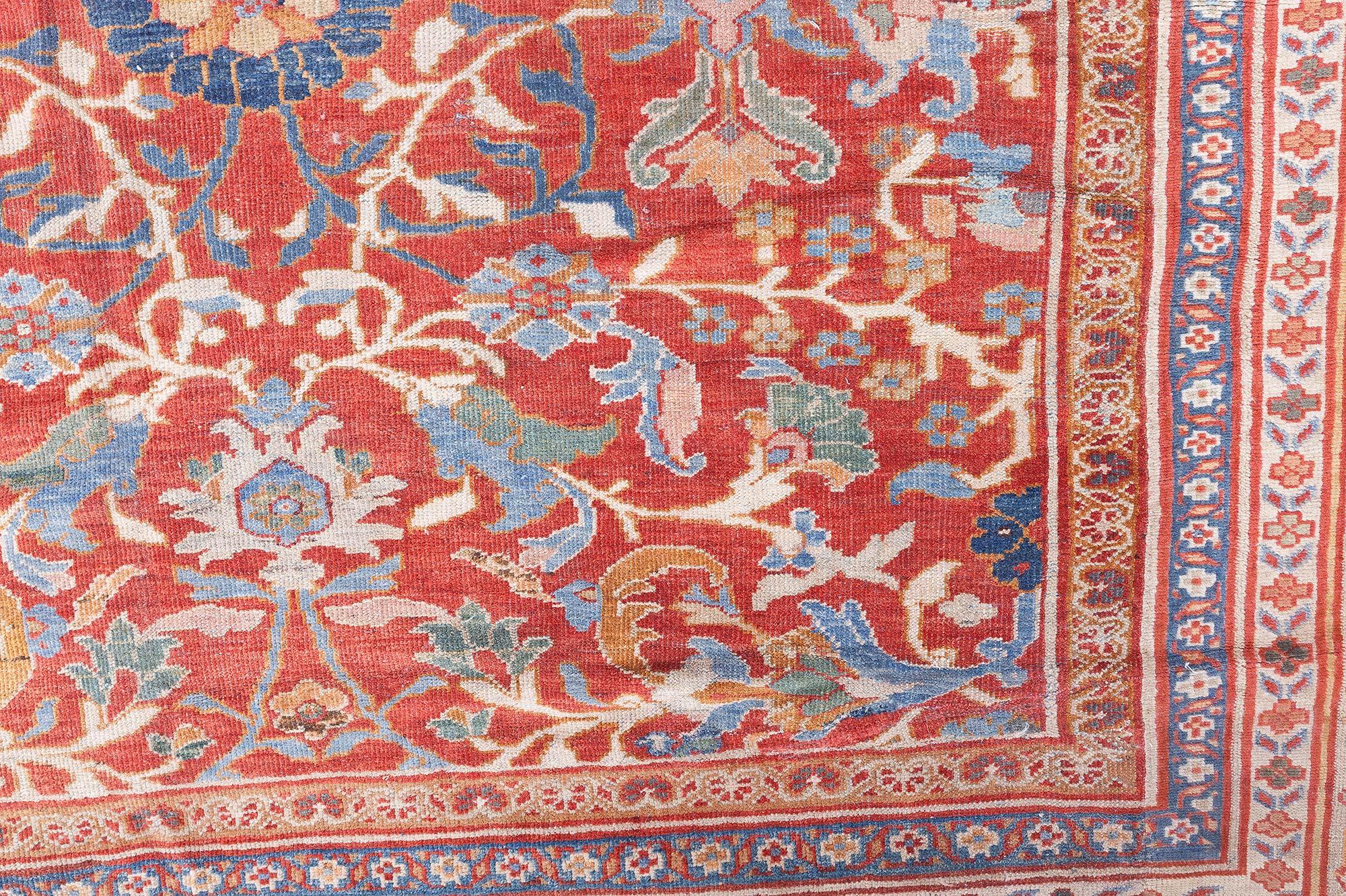 Doris Leslie Blau 1900er Jahre Großer persischer Sultanabad-Wollteppich im Angebot 1