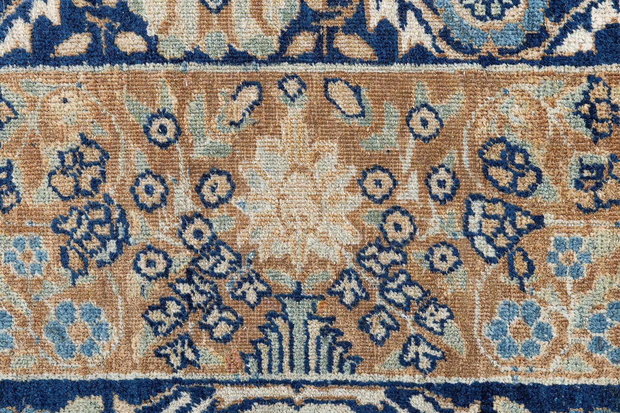 Doris Leslie Blau 1900er Jahre Persischer Kirman Botanic Handgefertigter Wollteppich im Angebot 2