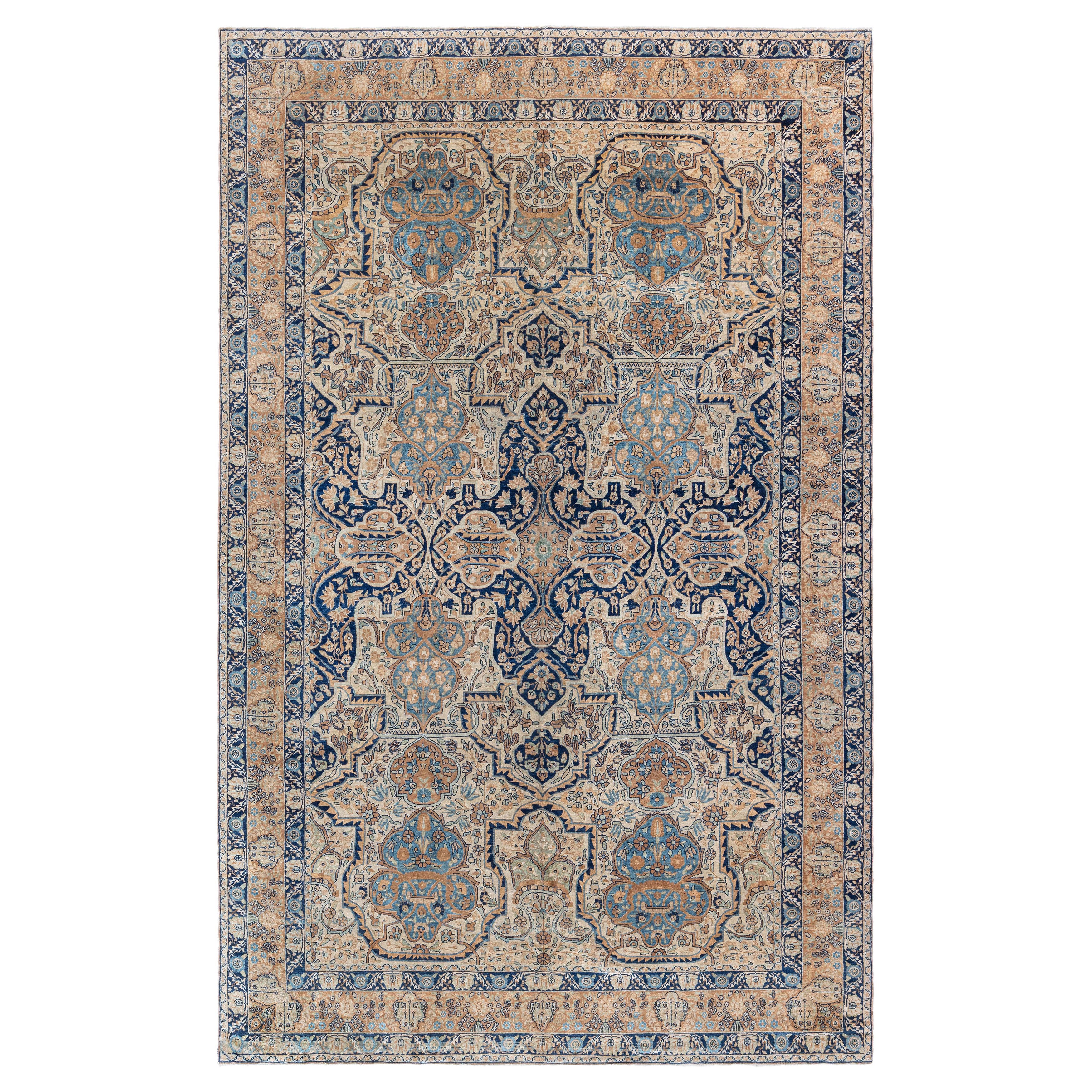 Tapis persan Kirman botanique fait à la main Doris Leslie Blau des années 1900