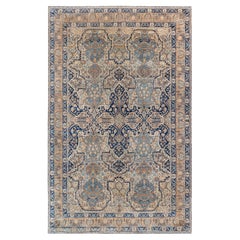 Doris Leslie Blau Alfombra Persa Kirman Botanic 1900 de lana hecha a mano