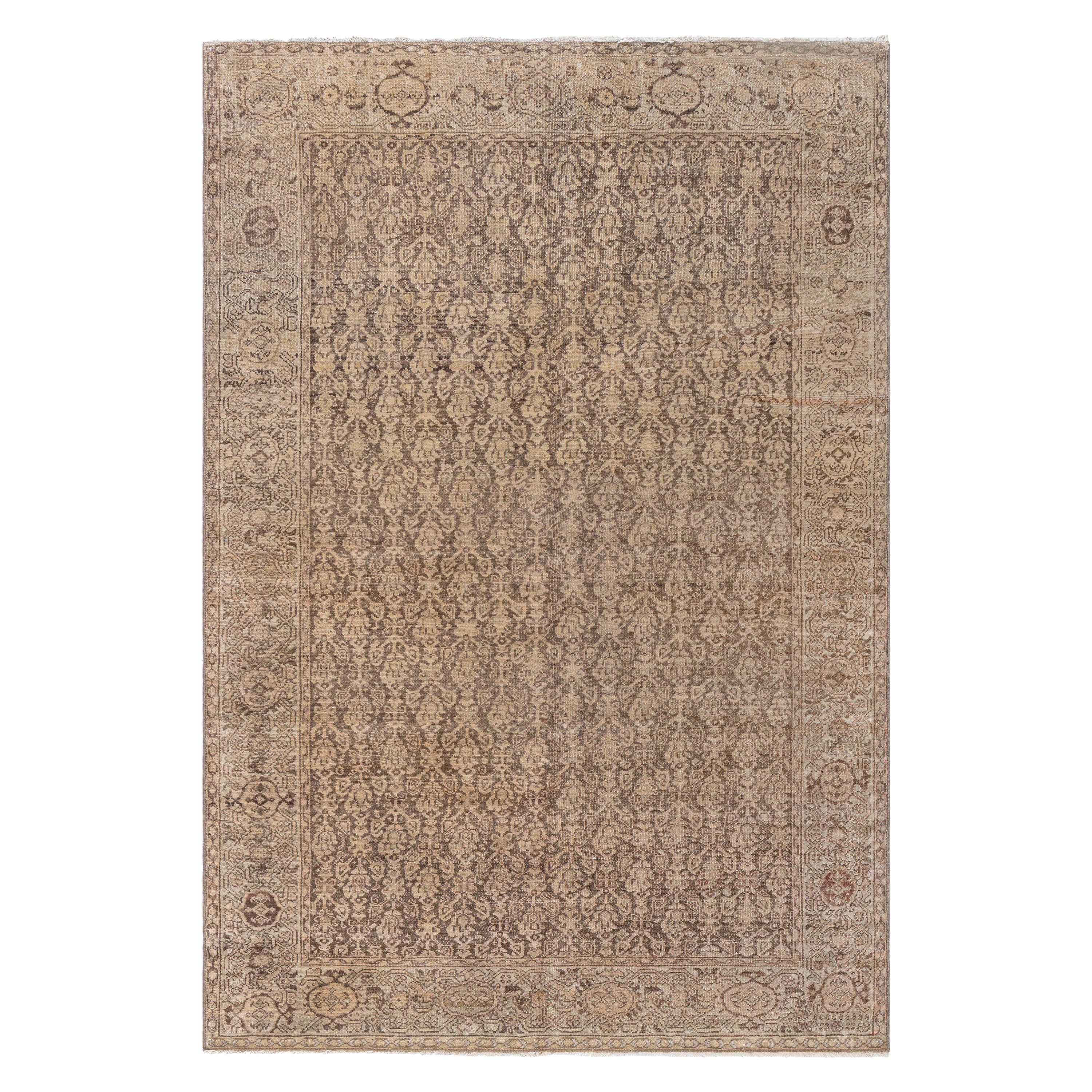 Doris Leslie Blau 1900s Persian Malayer Floral Handmade Wool Rug For Sale