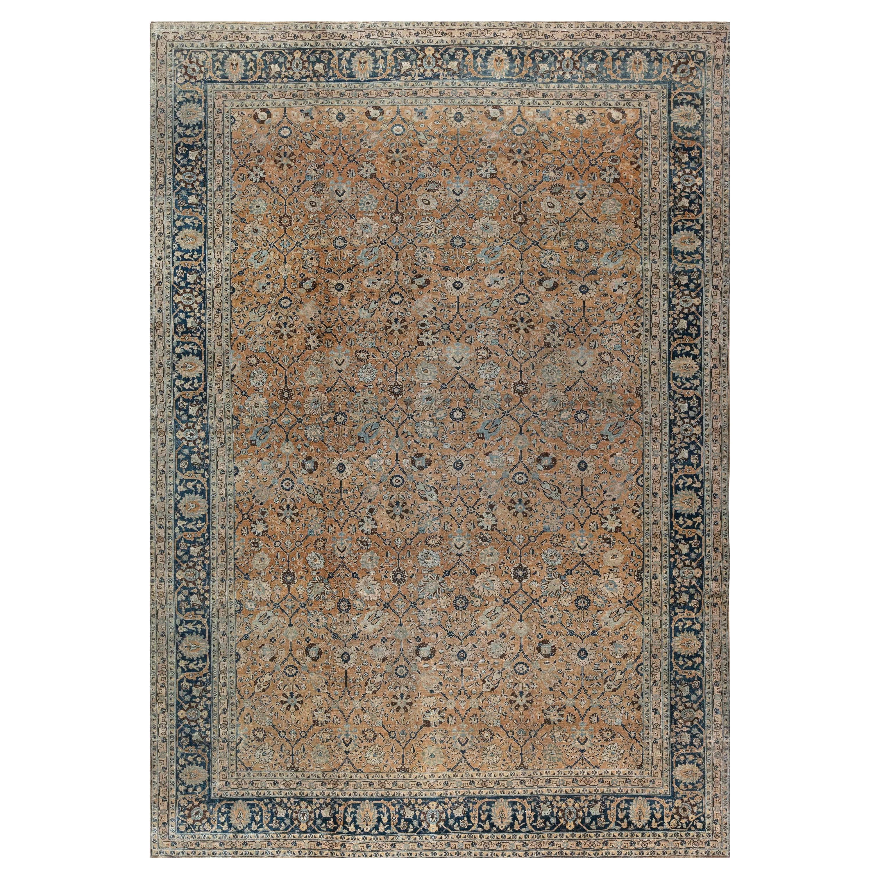 Doris Leslie Blau 1900s Persian Tabriz Handmade Wool Rug For Sale