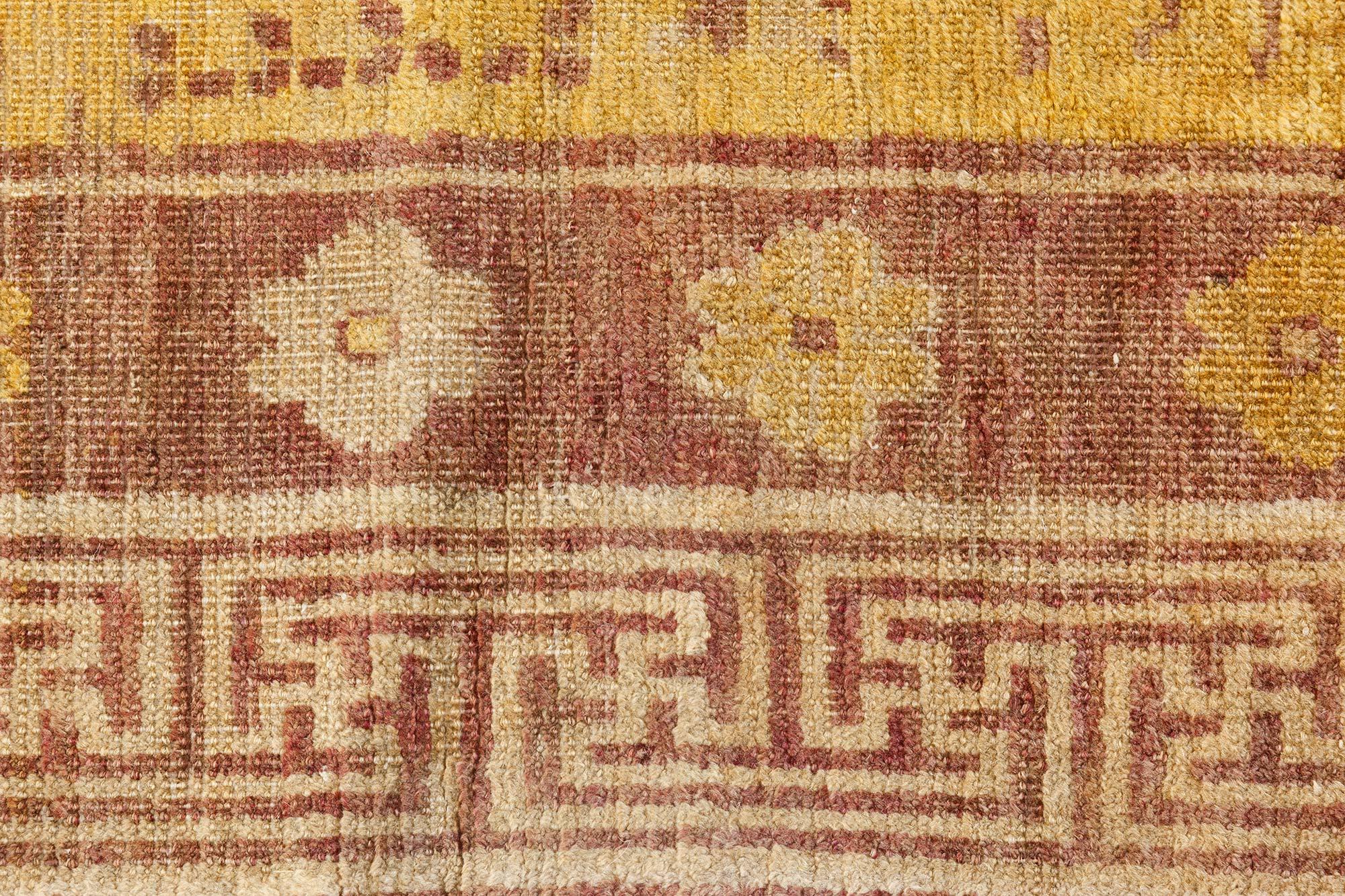 Doris Leslie Blau 1900er Samarkand Khotan Handgefertigter Wollteppich (Zentralasiatisch) im Angebot