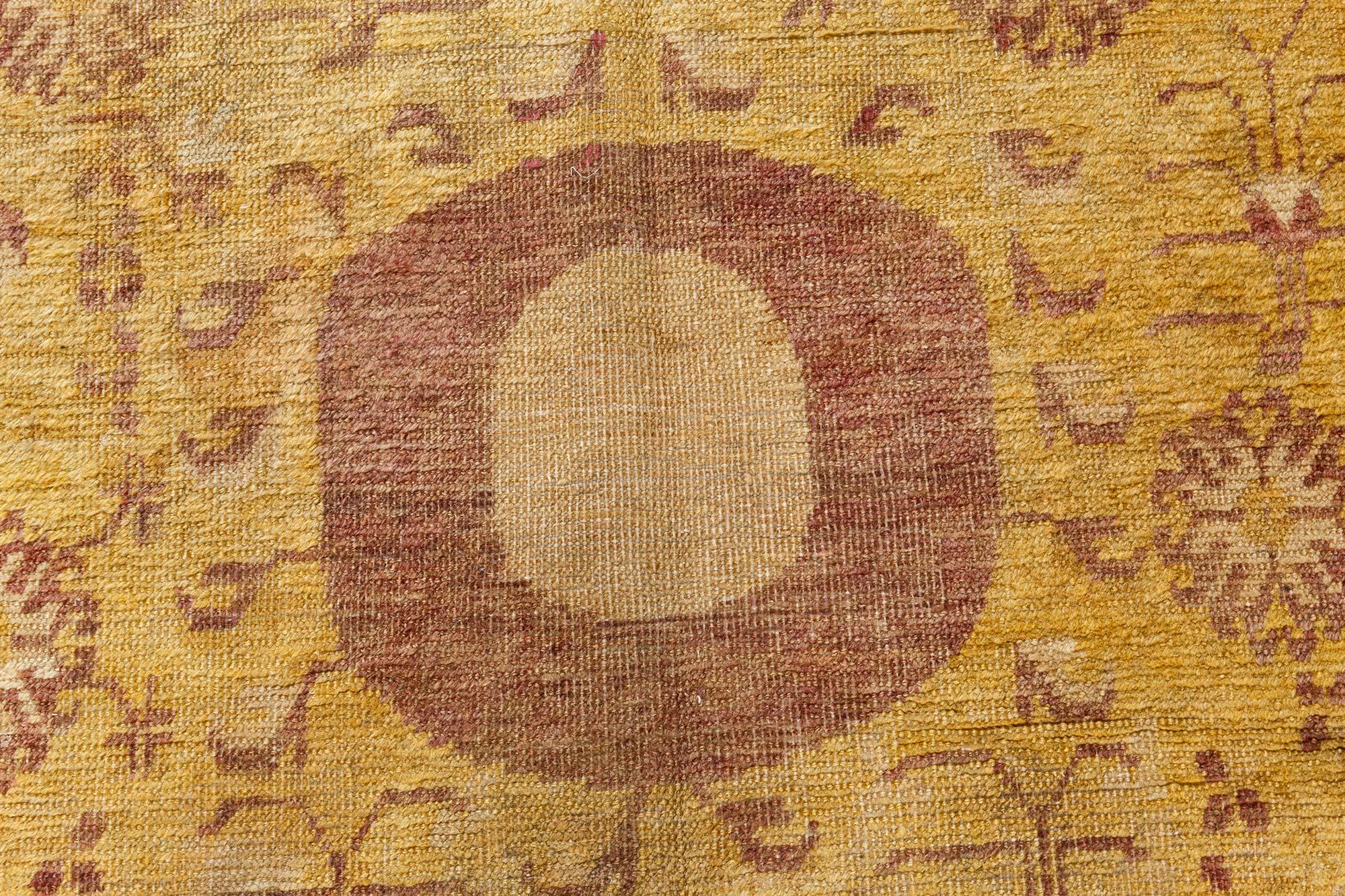 Doris Leslie Blau 1900er Samarkand Khotan Handgefertigter Wollteppich (Handgeknüpft) im Angebot