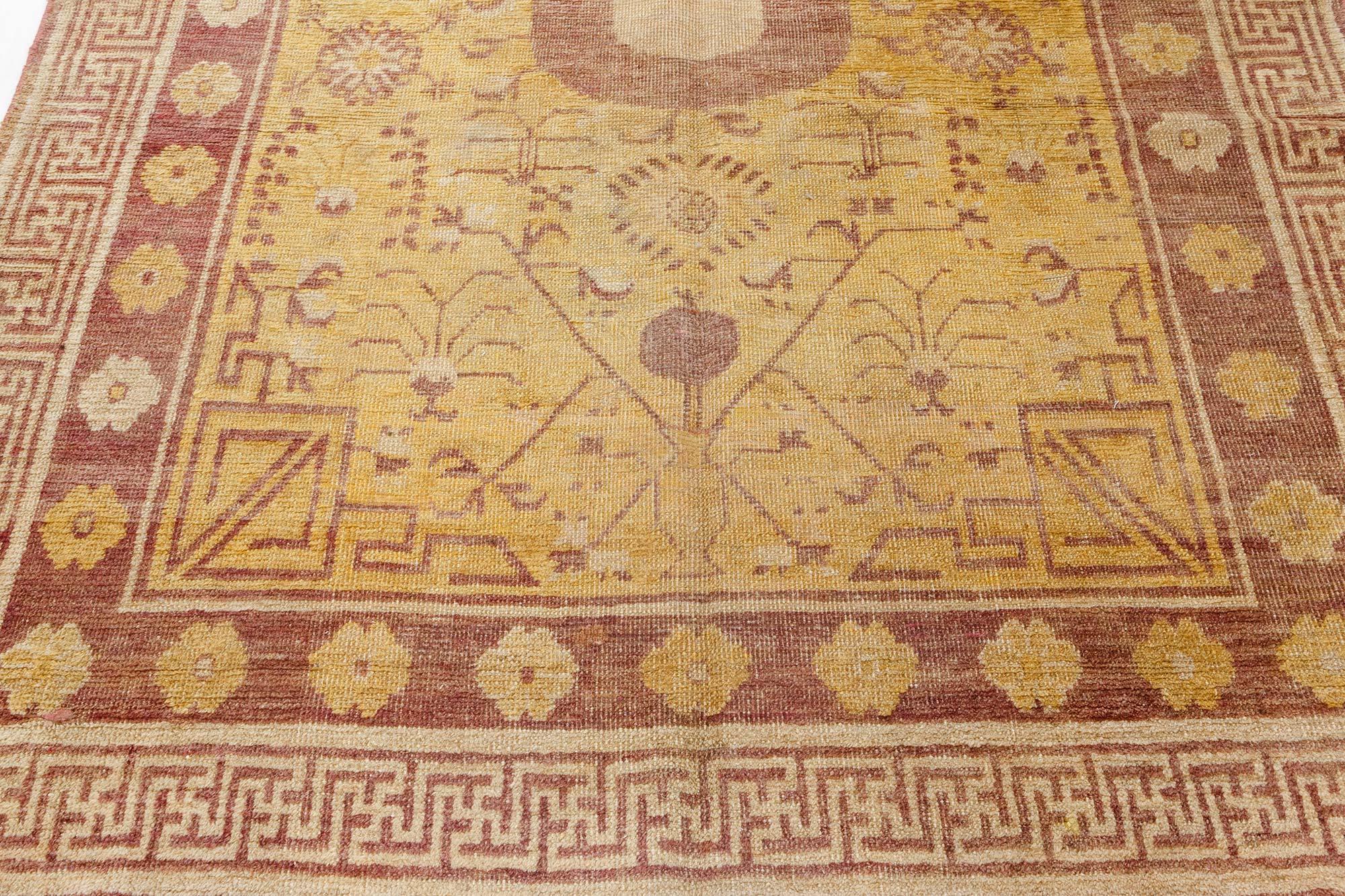 Doris Leslie Blau 1900er Samarkand Khotan Handgefertigter Wollteppich im Zustand „Gut“ im Angebot in New York, NY