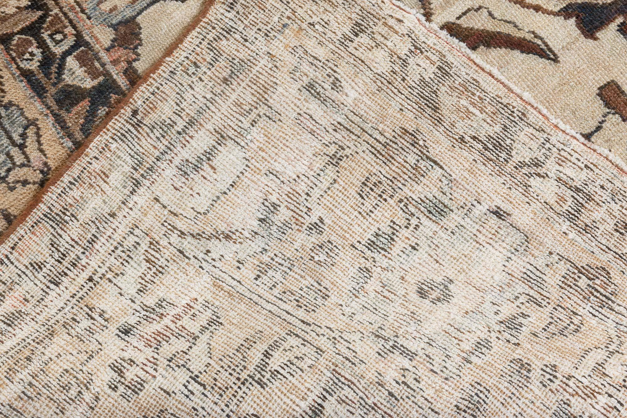 Doris Leslie Blau 1900s Tabriz Ivoire, bleu, Brown Tapis de laine fait main en vente 1