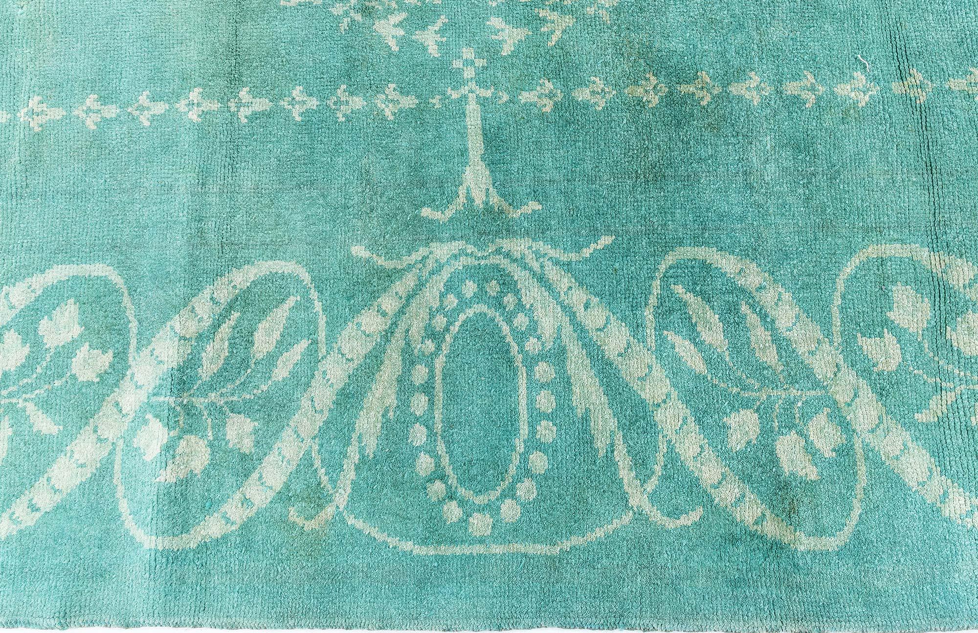 English Doris Leslie Blau 1940s Vintage European Rug with Neoclassical Motifs For Sale