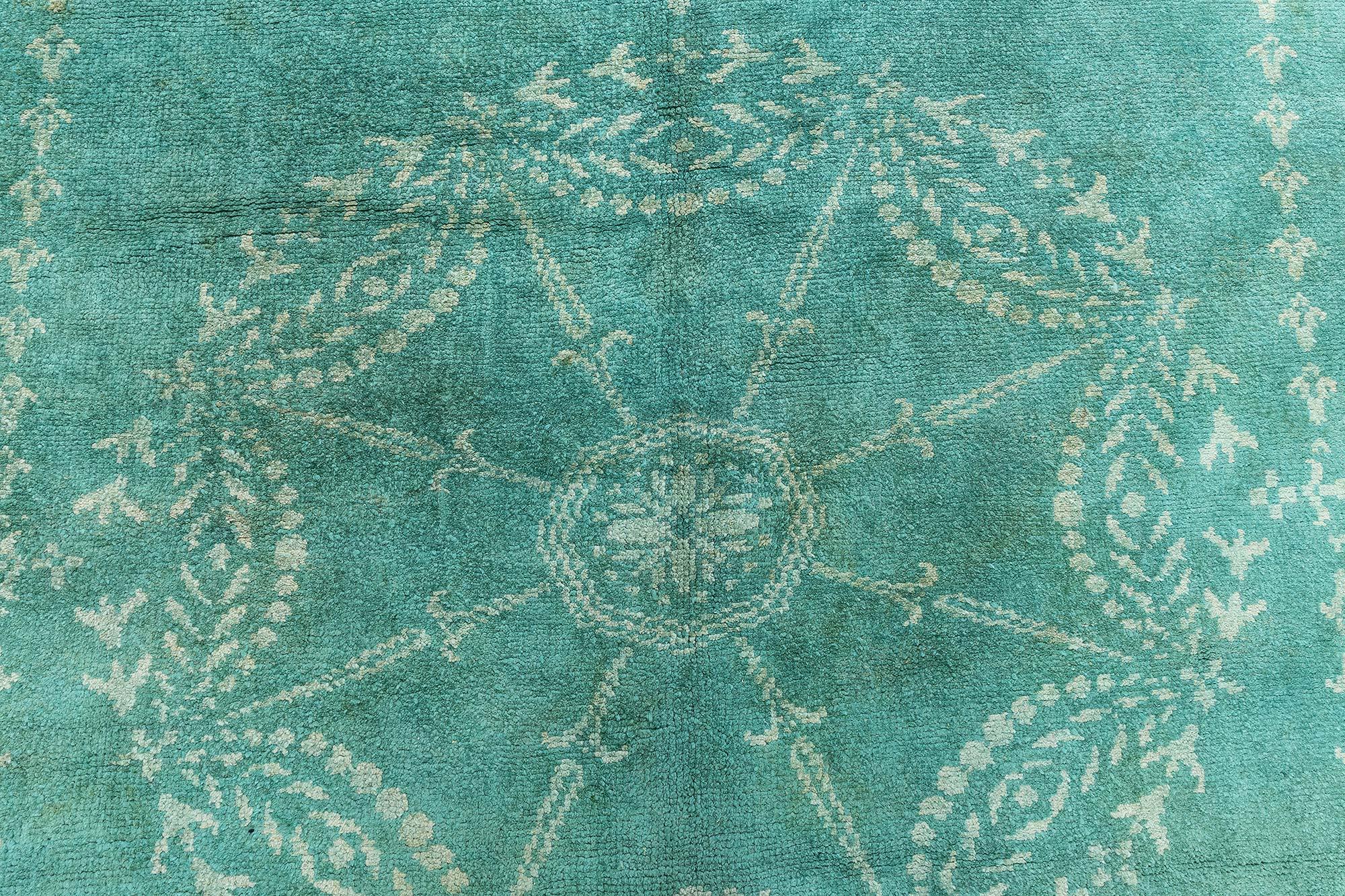 Doris Leslie Blau 1940s Vintage European Rug with Neoclassical Motifs In Good Condition For Sale In New York, NY