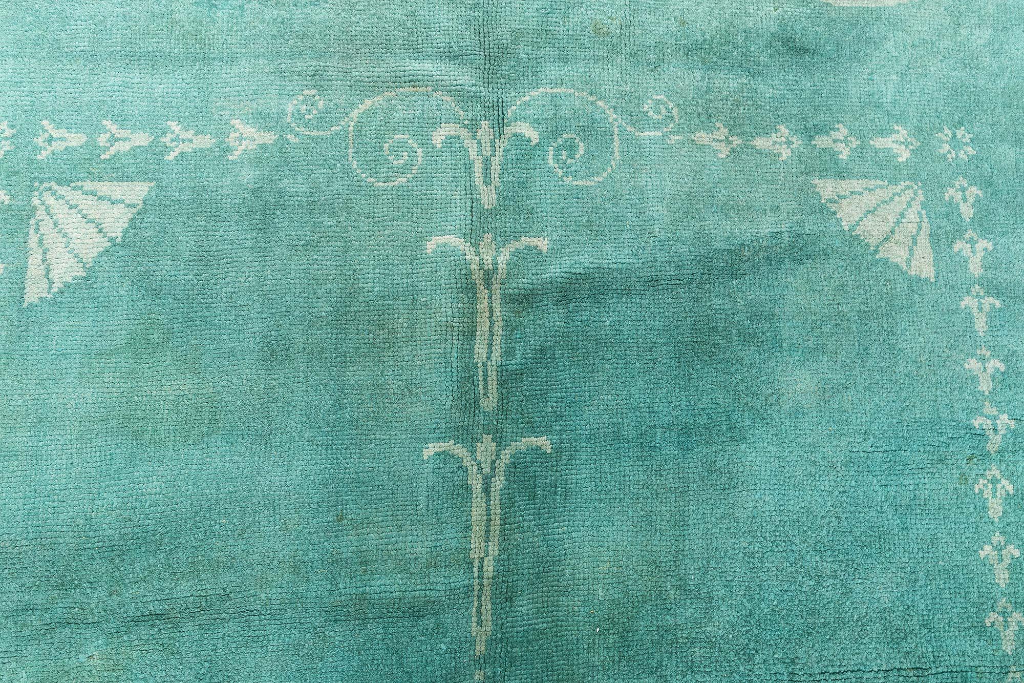 Wool Doris Leslie Blau 1940s Vintage European Rug with Neoclassical Motifs For Sale