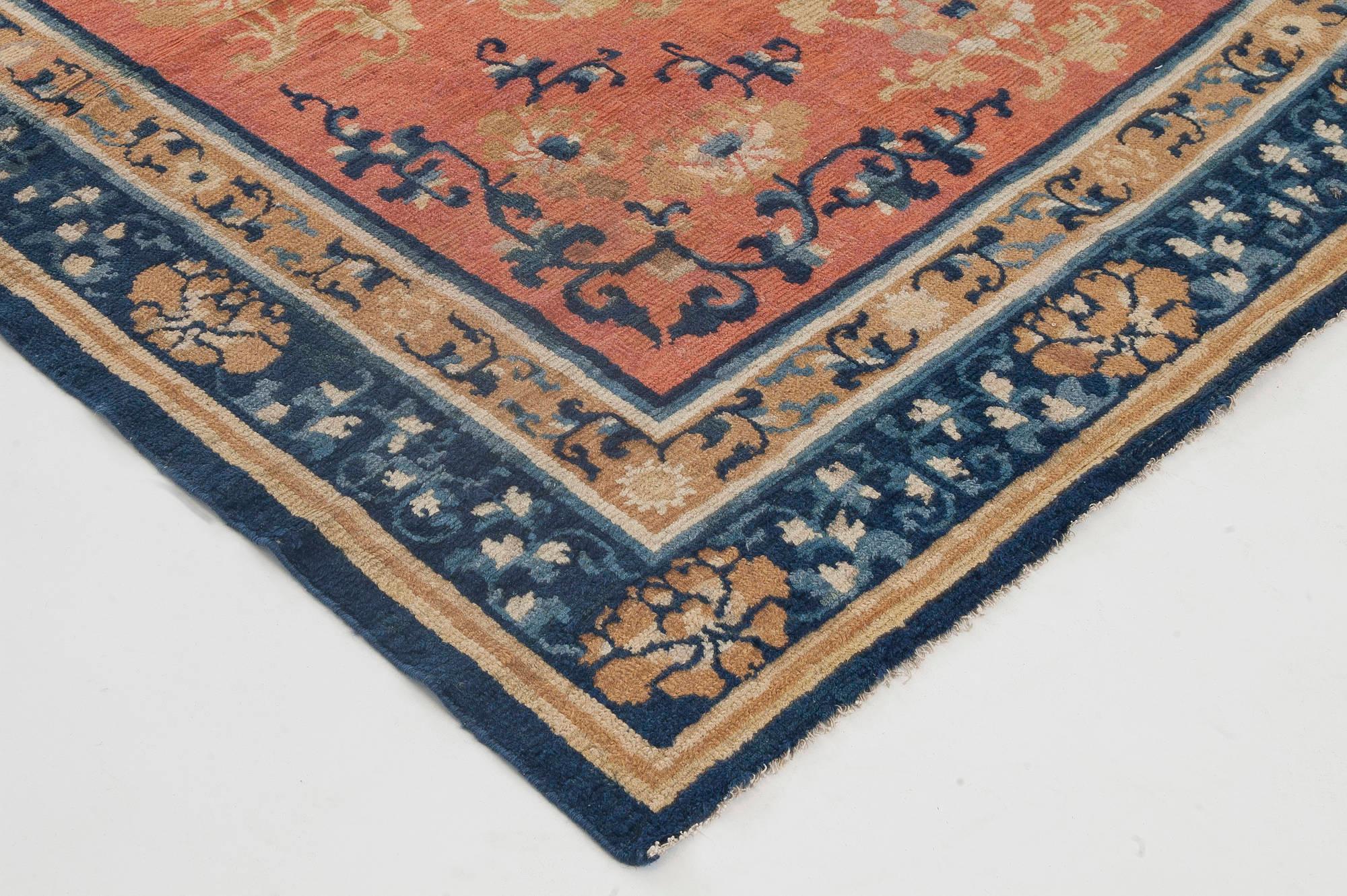 Laine Doris Leslie Blau Tapis chinois en laine fait à la main au 19e siècle en vente