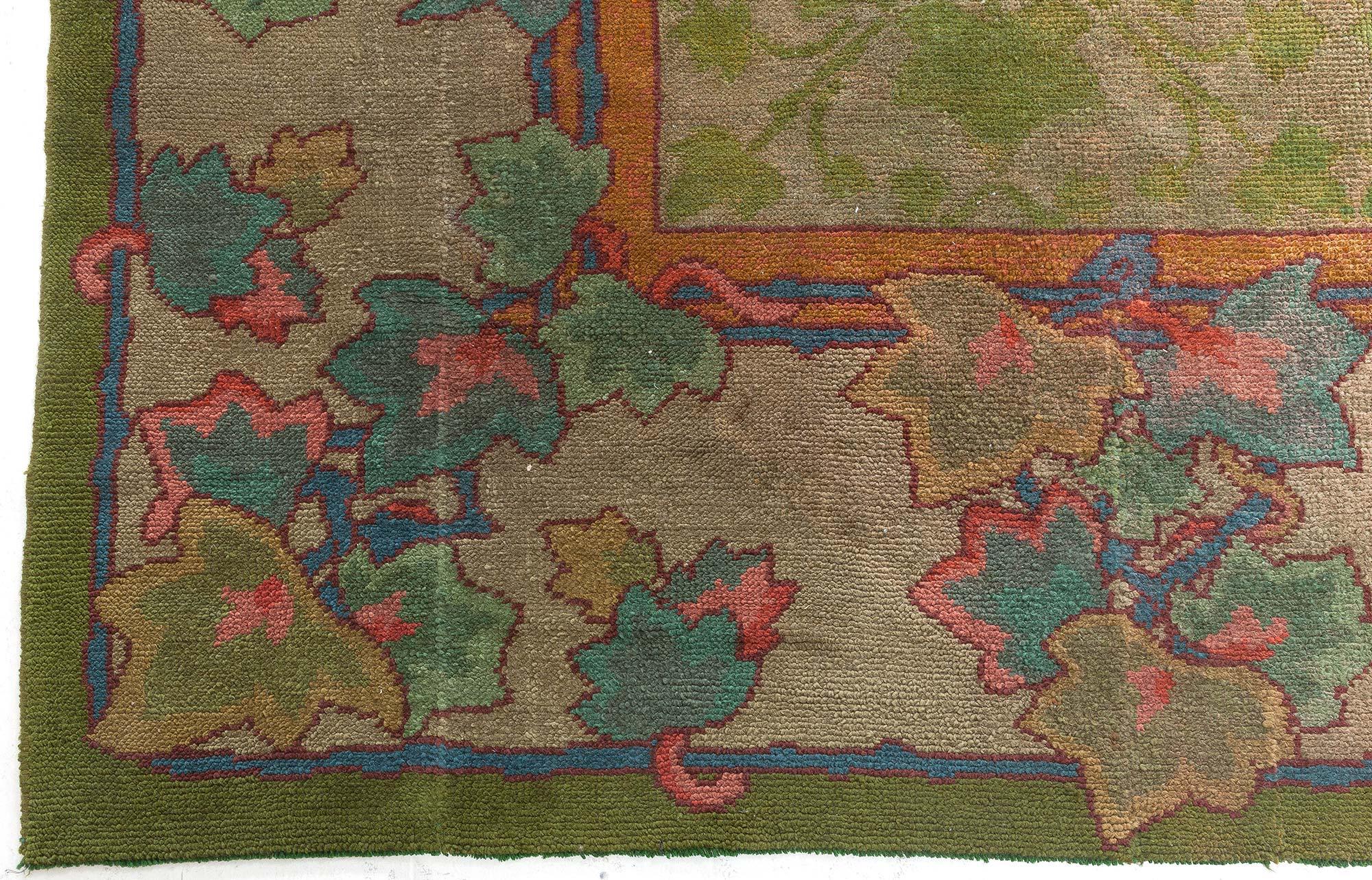 Doris Leslie Blau 19th Century Irish Donegal Green Handmade Wool Rug For Sale 4