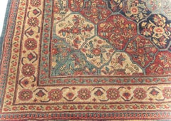 Doris Leslie Blau 19th Century Kirman Red, Blue Handwoven Wool Rug