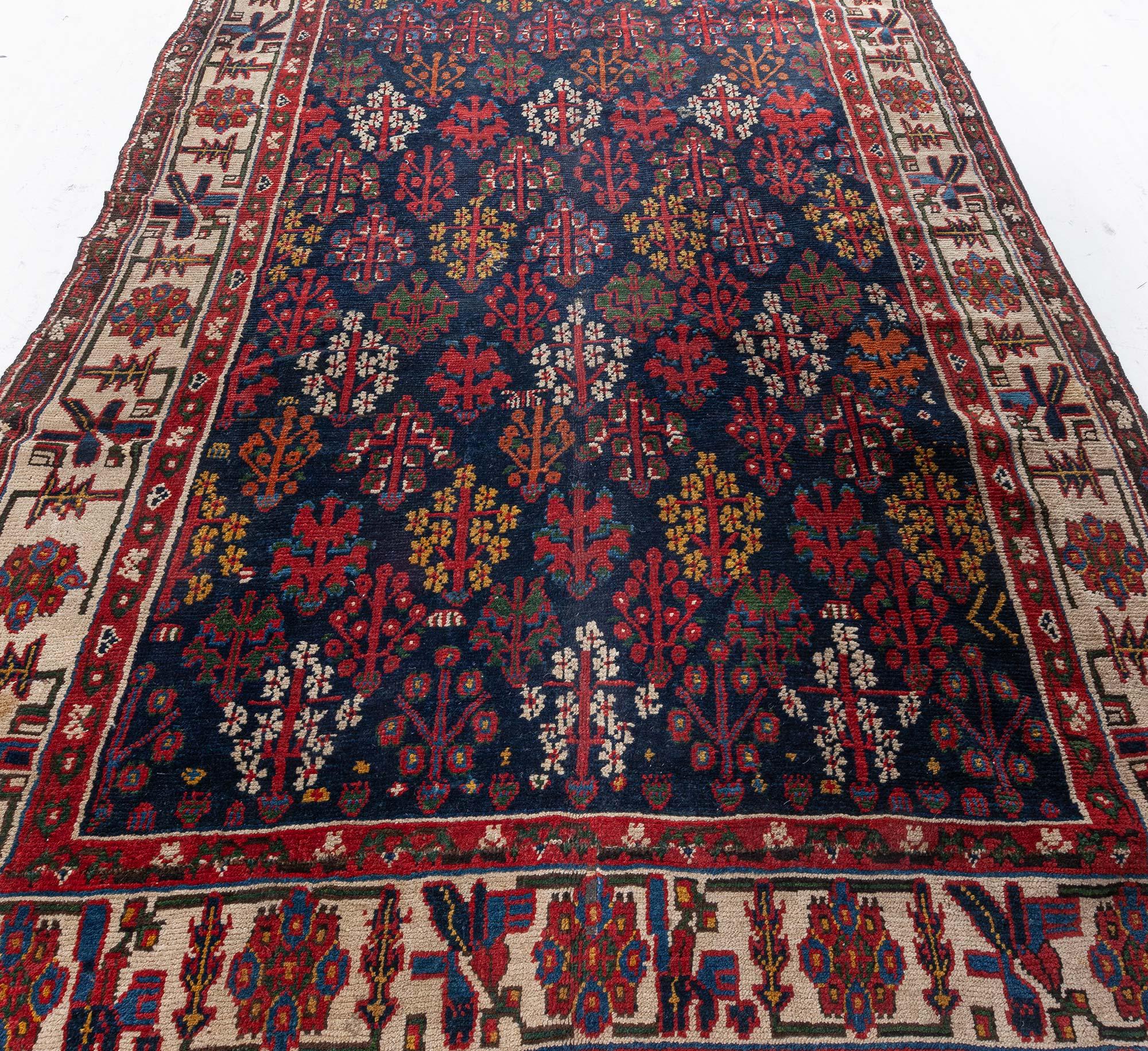 Hand-Woven Doris Leslie Blau 19th Century North West Persian Botanic Handwoven Wool Rug For Sale