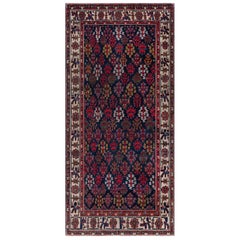 Doris Leslie Blau Tappeto di lana tessuto a mano persiano botanico del XIX secolo