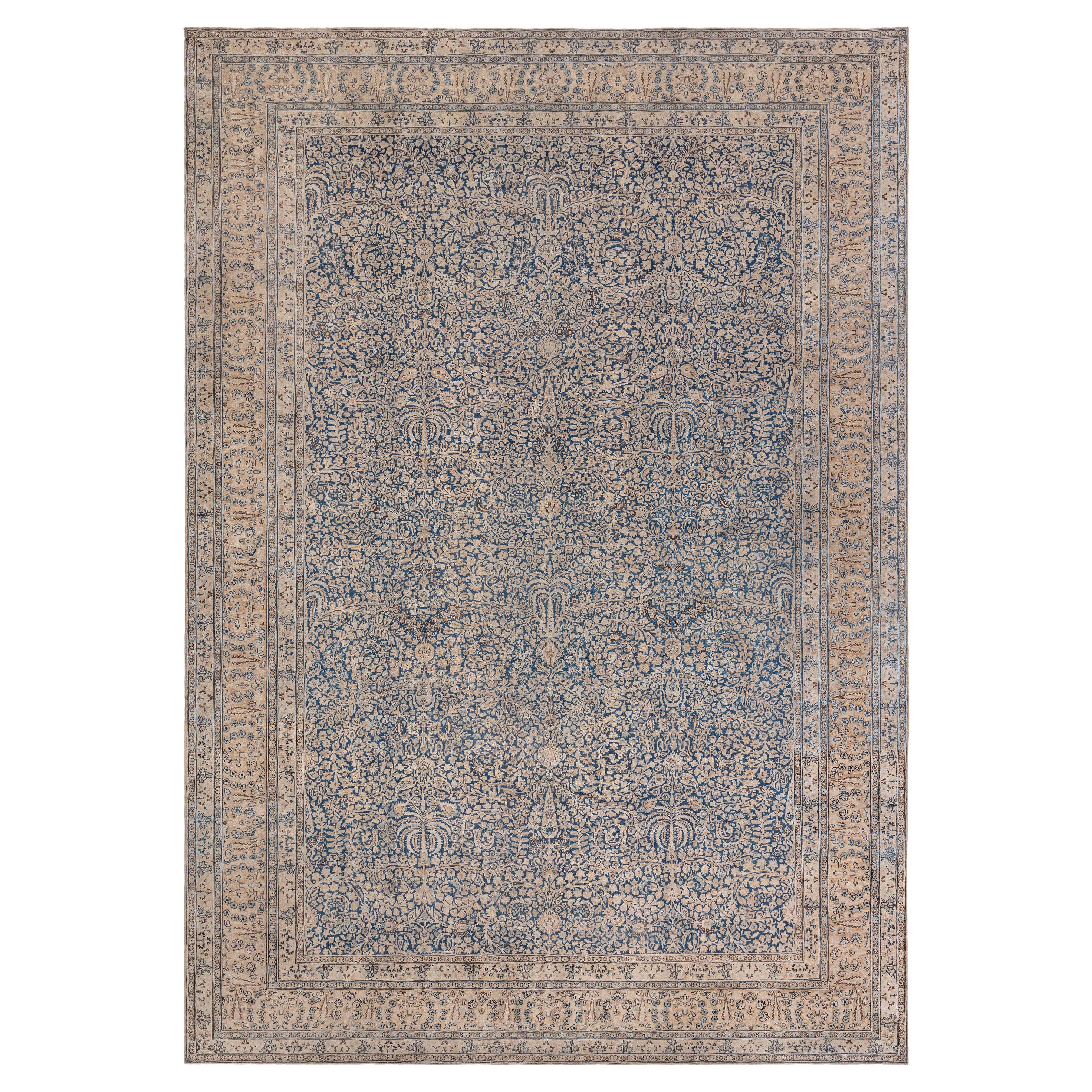 Doris Leslie Blau Alfombra persa de lana hecha a mano Khorassan del siglo XIX