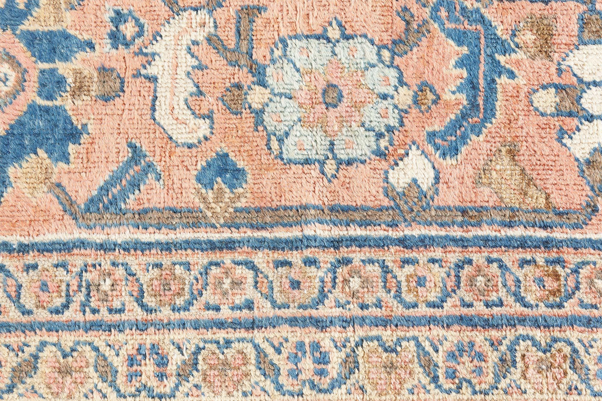 Doris Leslie Blauer persischer Sultanabad-Wollteppich aus dem 19. Jahrhundert, handgefertigt (Handgeknüpft) im Angebot