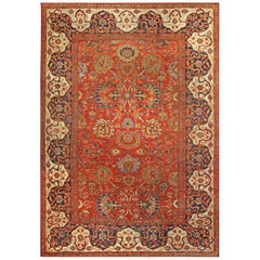 Doris Leslie Blau Alfombra persa Sultanabad Rugs roja del siglo XIX hecha a mano