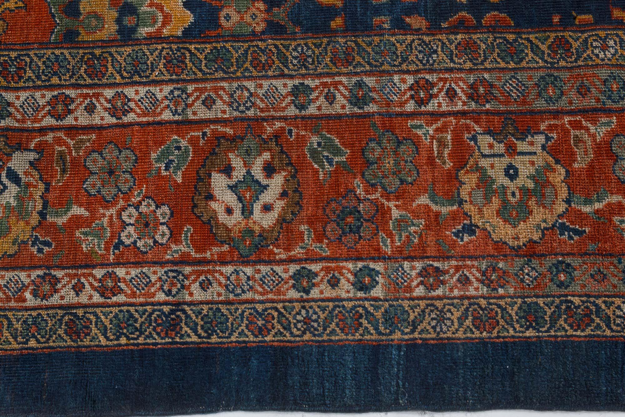 Doris Leslie Blauer persischer Sultanabad-Teppich aus dem 19. Jahrhundert (Persisch) im Angebot