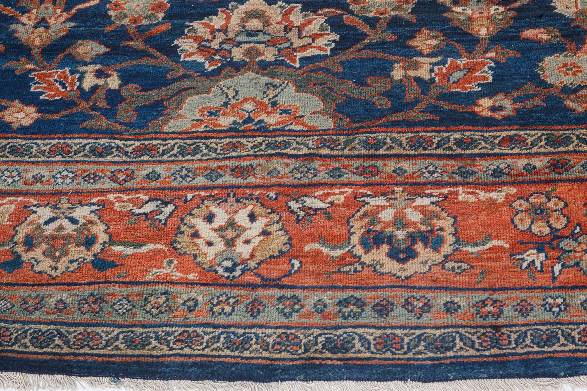 Doris Leslie Blauer persischer Sultanabad-Teppich aus dem 19. Jahrhundert im Angebot 1