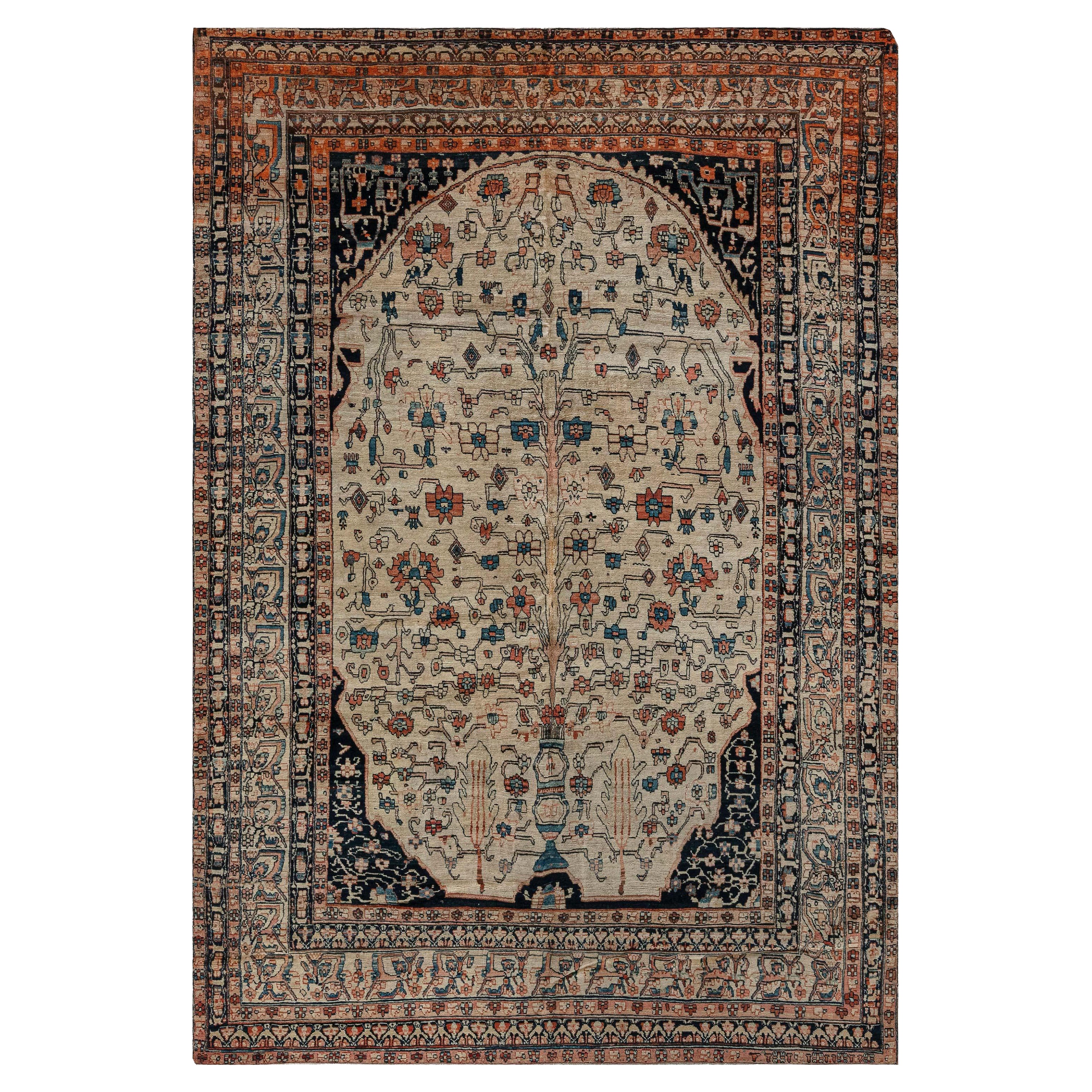 Doris Leslie Blau 19th Century Persian Tabriz Floral Wool Rug