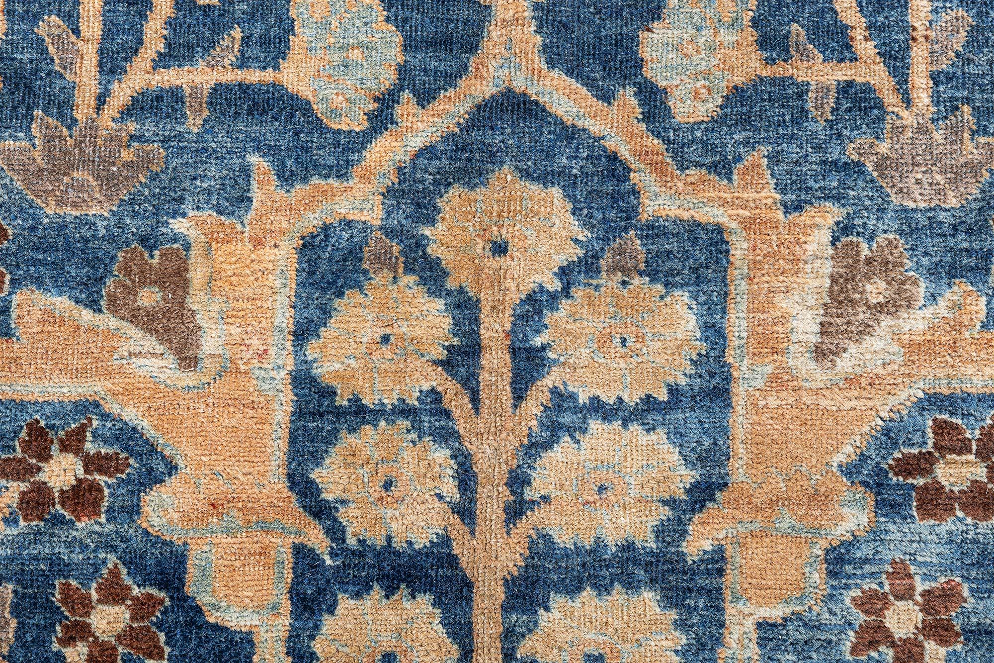 Doris Leslie Blauer persischer Täbris-Wollteppich aus dem 19. Jahrhundert, handgefertigt im Angebot 1