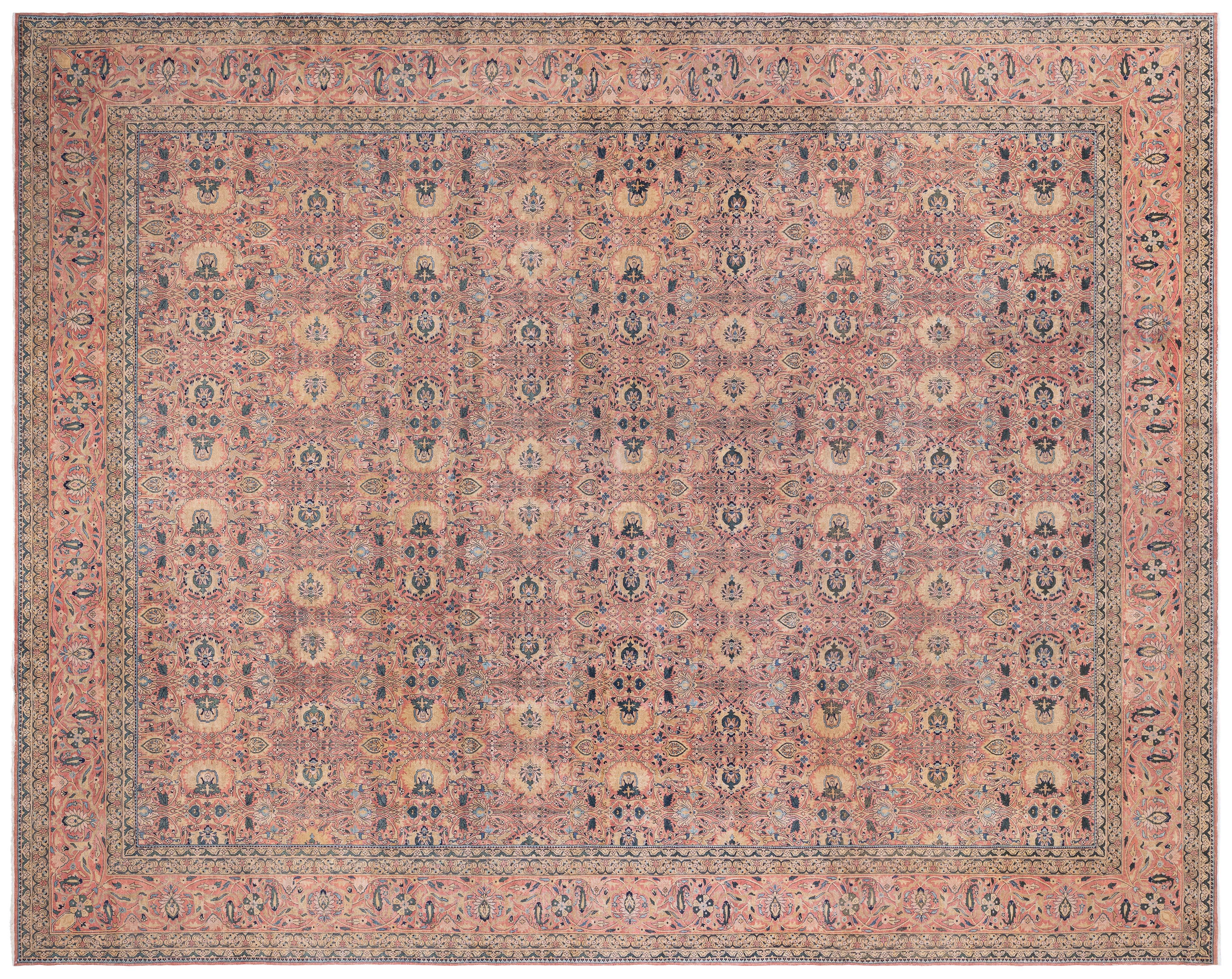 Laine Tapis persan de Tabriz du 19ème siècle fait à la main Doris Leslie Blau en vente