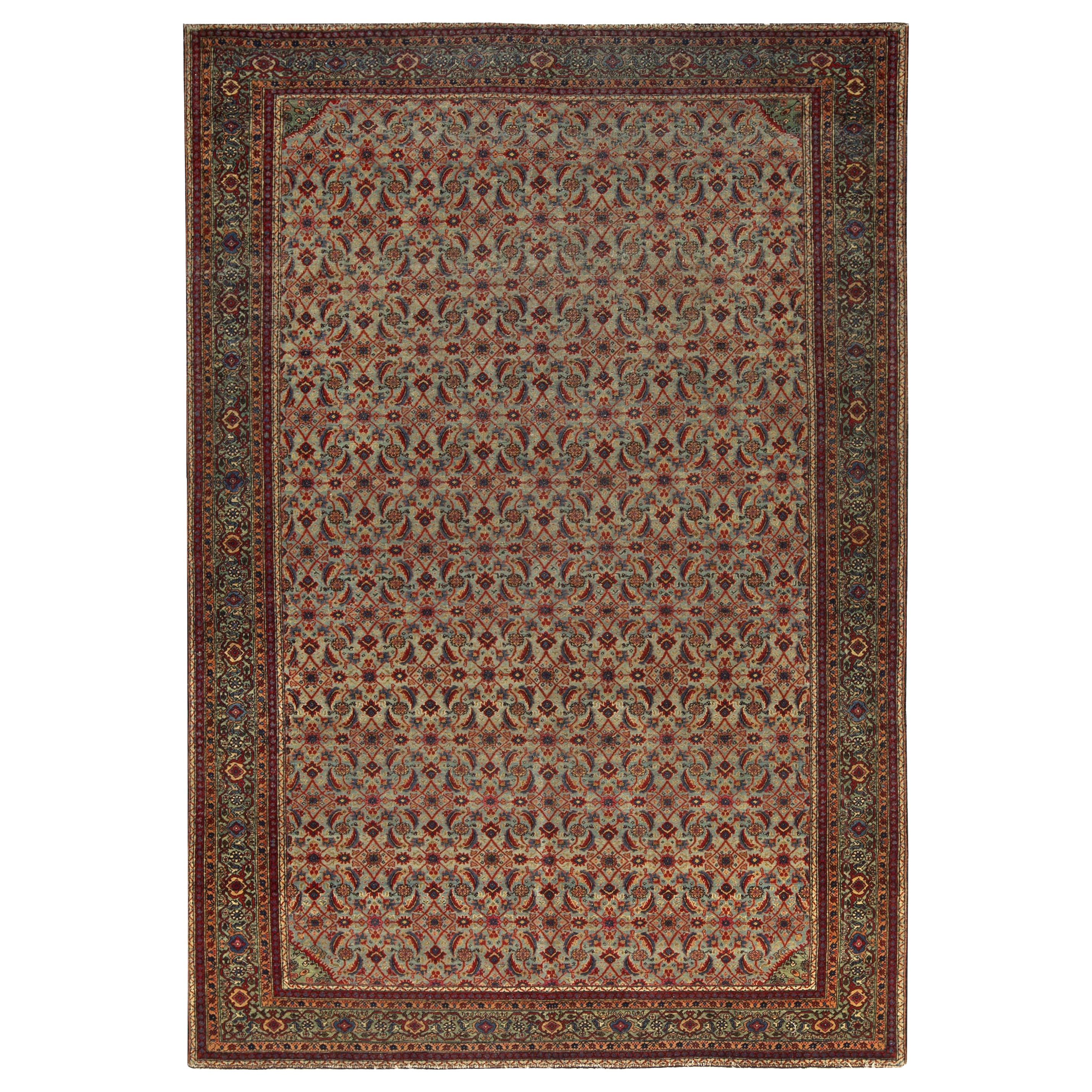 Doris Leslie Blau Tappeto di lana persiano Tabriz del XIX secolo fatto a mano