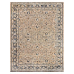 Doris Leslie Blau Alfombra de lana persa Tabriz del siglo XIX hecha a mano