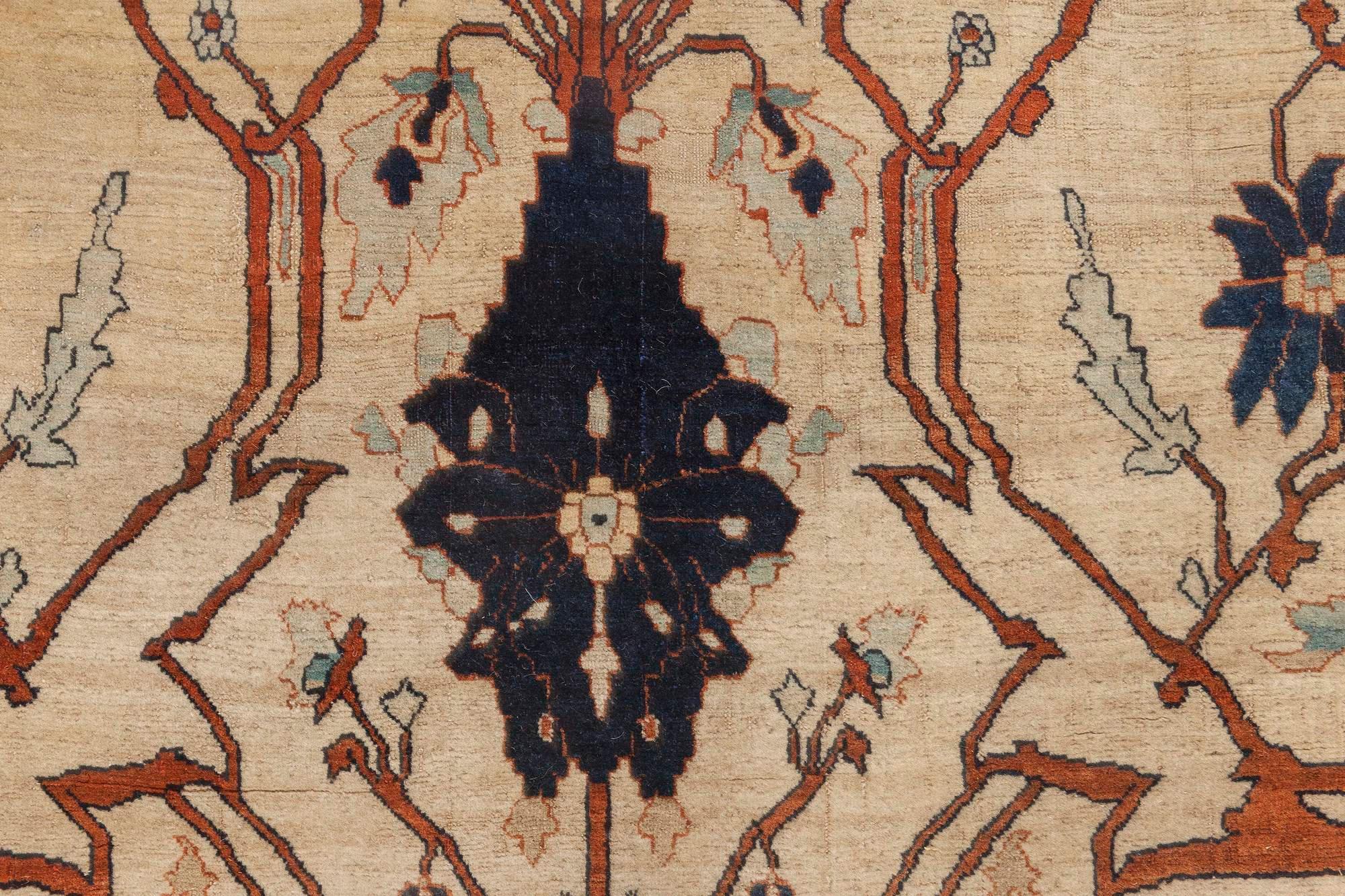 Doris Leslie Blauer persischer Täbris-Handgewebter Wollteppich aus dem 19. Jahrhundert im Angebot 2