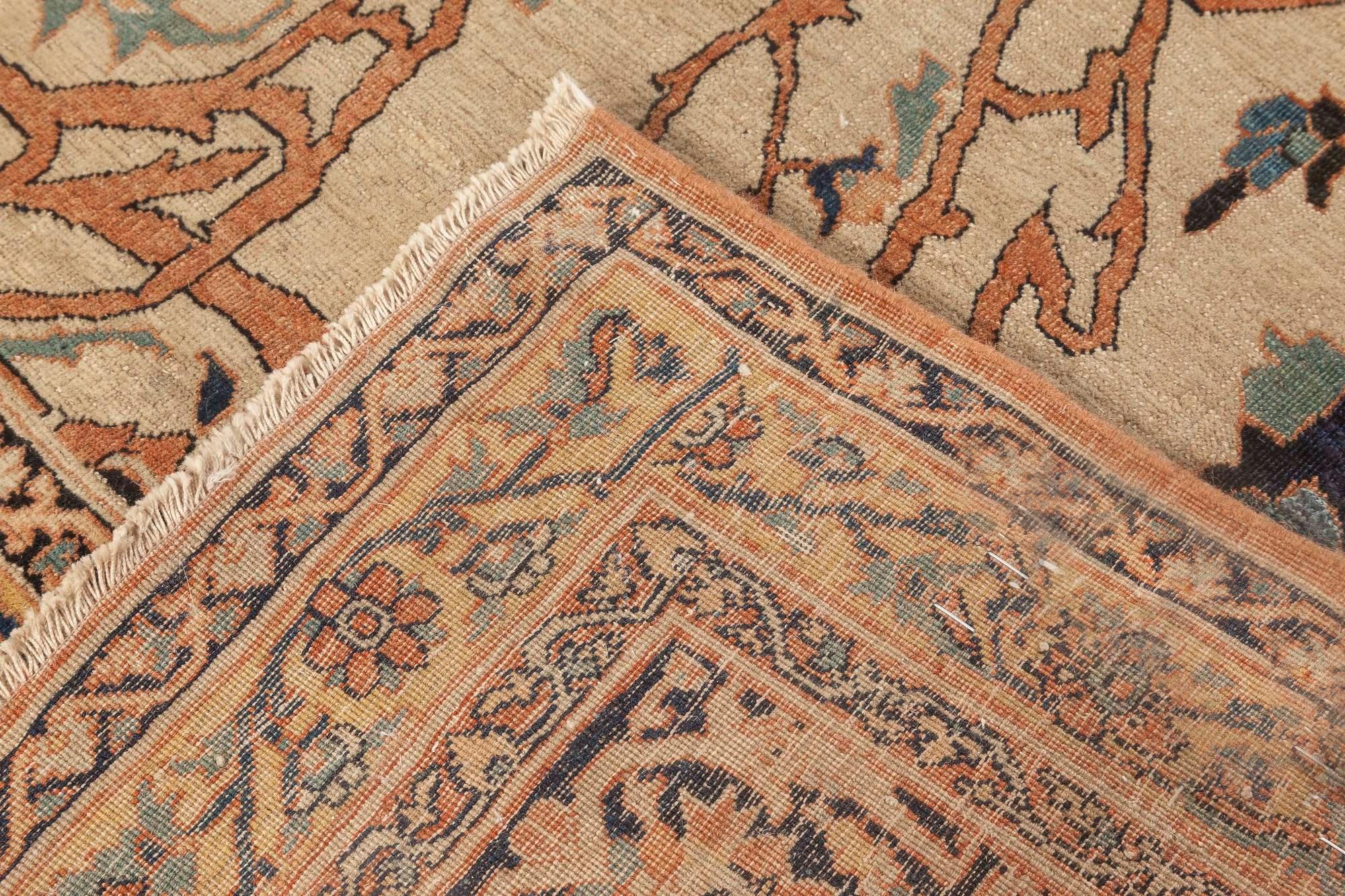 Doris Leslie Blauer persischer Täbris-Handgewebter Wollteppich aus dem 19. Jahrhundert im Angebot 3