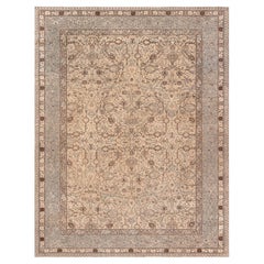 Doris Leslie Blauer persischer Täbris-Handgewebter Wollteppich aus dem 19. Jahrhundert