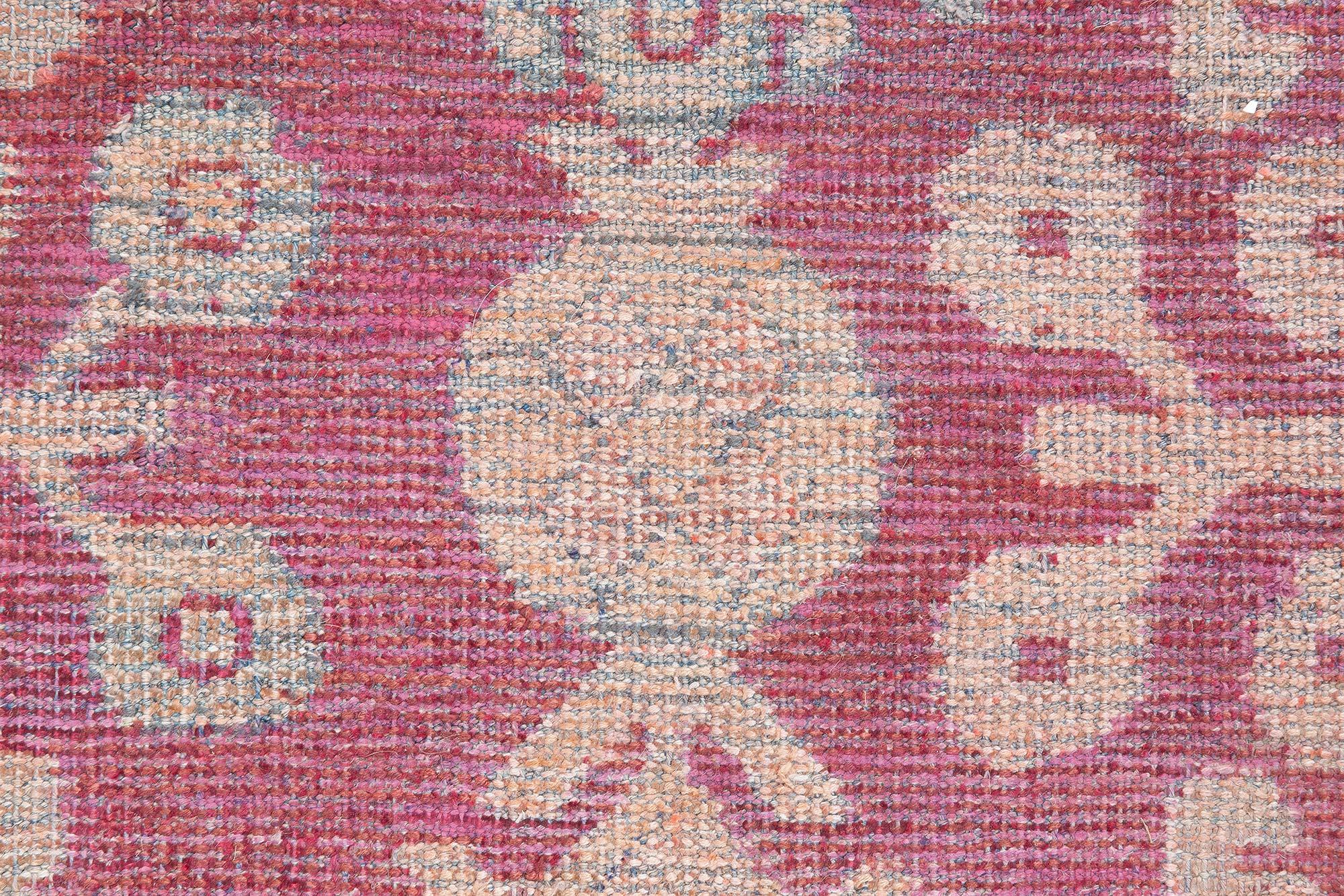 Chinois Tapis Samarkand Khotan en soie rouge Doris Leslie Blau 19ème siècle en vente