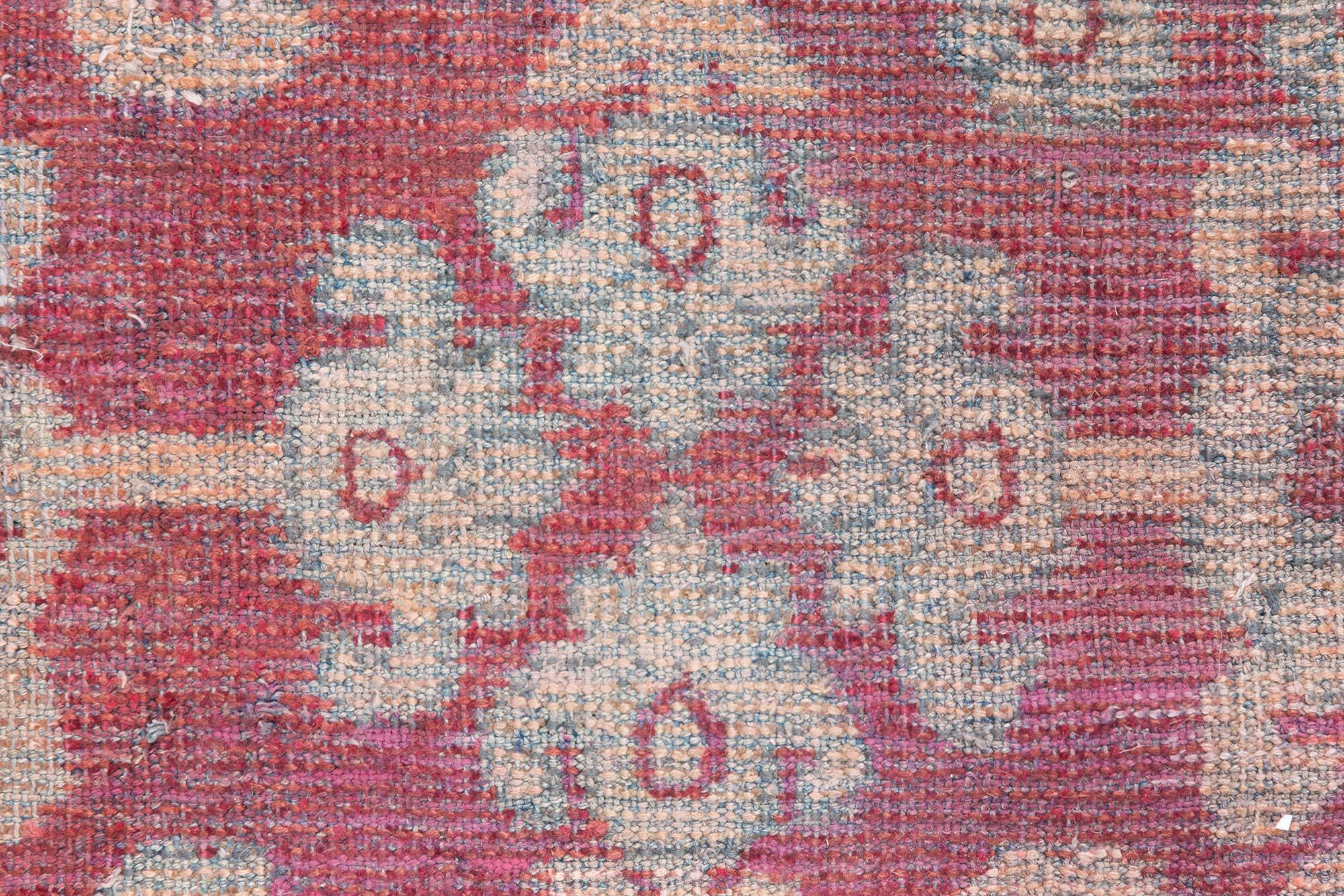Noué à la main Tapis Samarkand Khotan en soie rouge Doris Leslie Blau 19ème siècle en vente