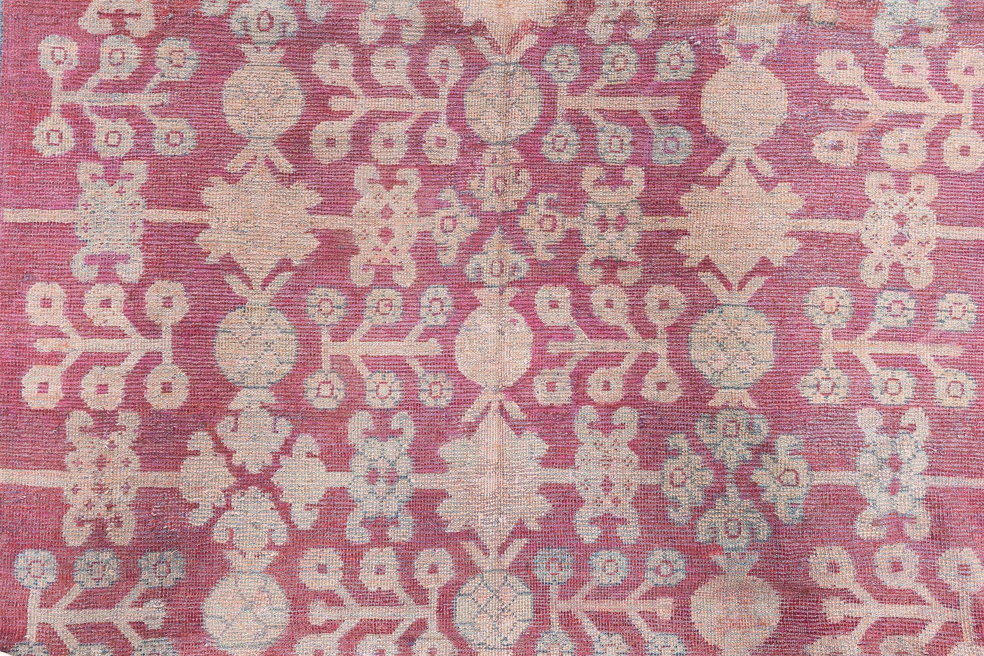 Tapis Samarkand Khotan en soie rouge Doris Leslie Blau 19ème siècle en vente 1